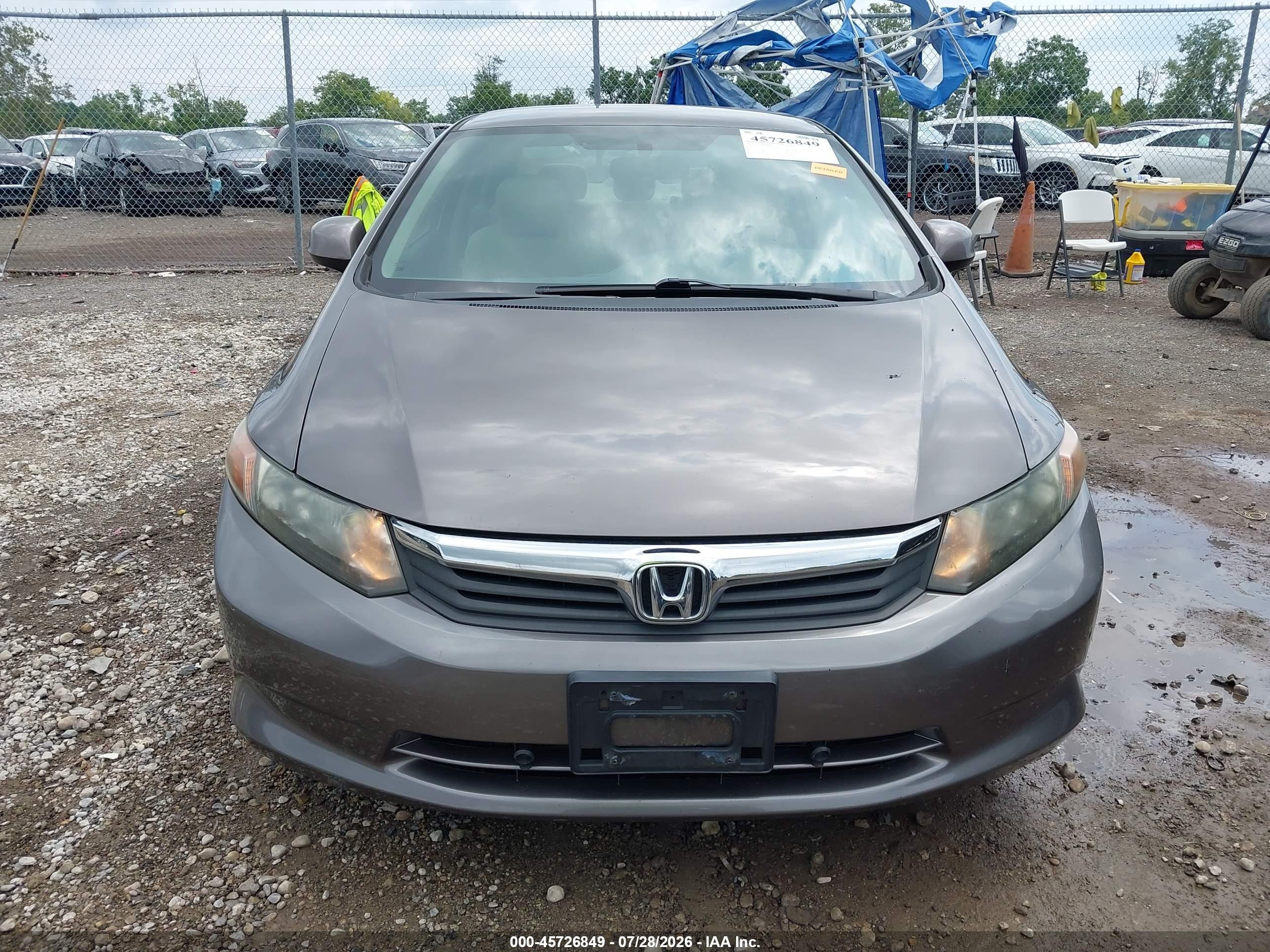 2012 Honda Civic Ex Gray vin: 19XFB2F59CE108809