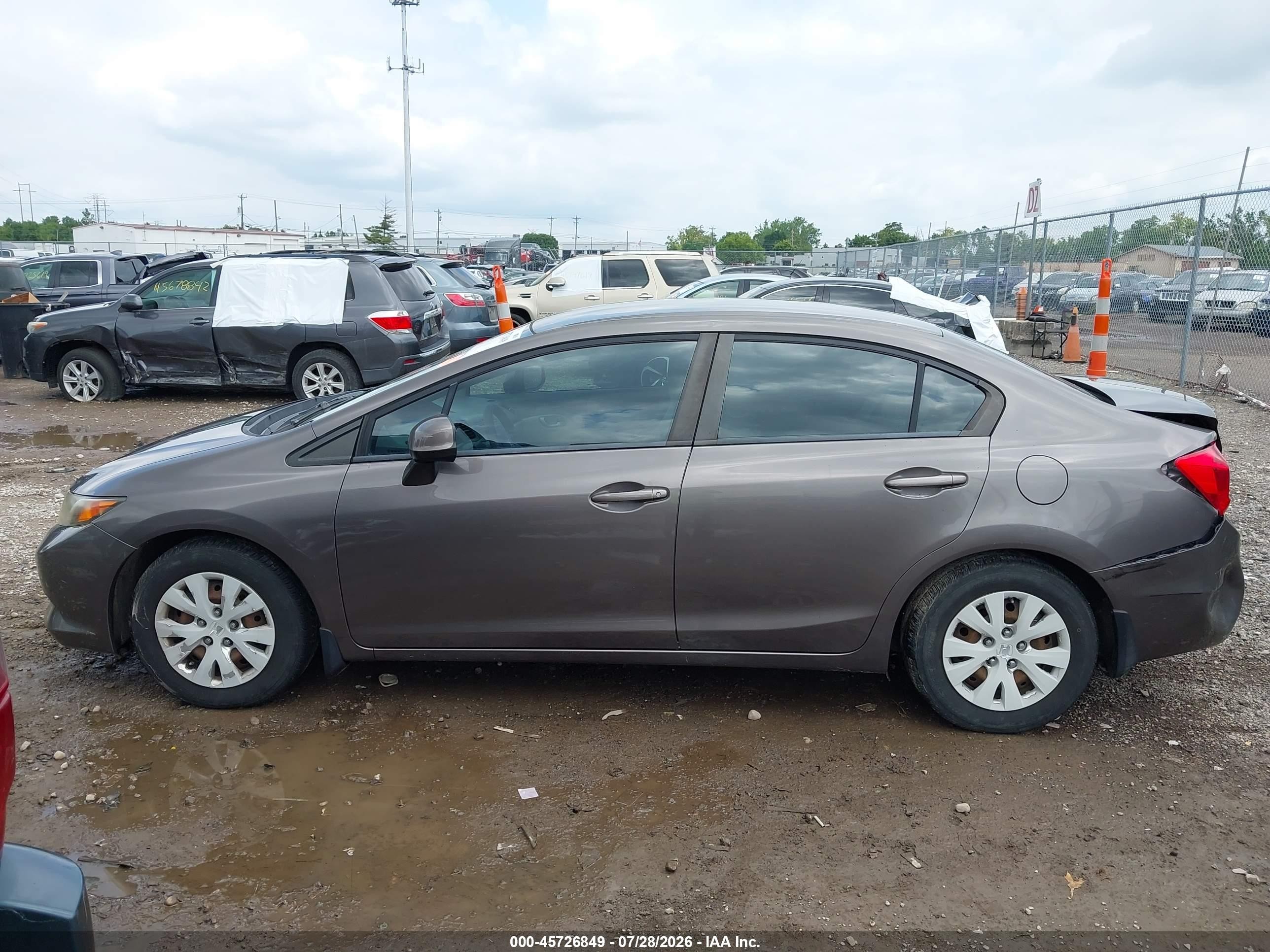 2012 Honda Civic Ex Gray vin: 19XFB2F59CE108809