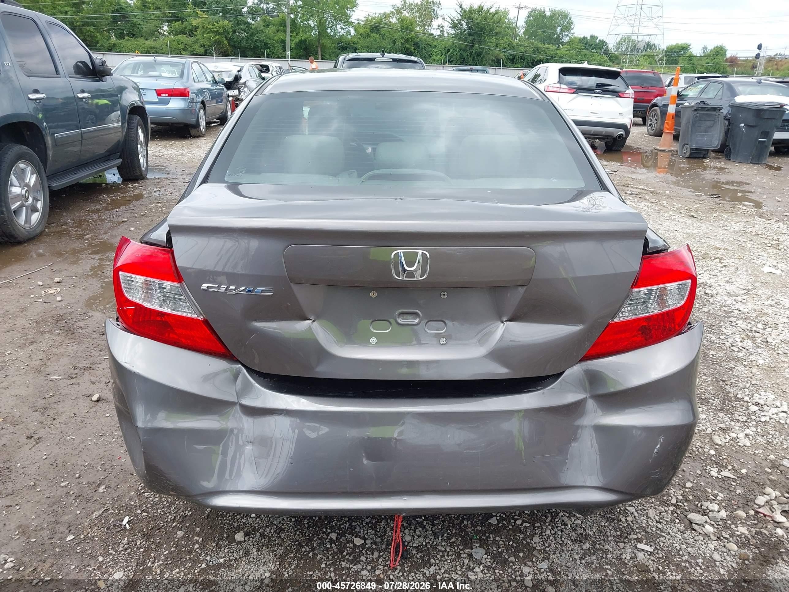 2012 Honda Civic Ex Gray vin: 19XFB2F59CE108809