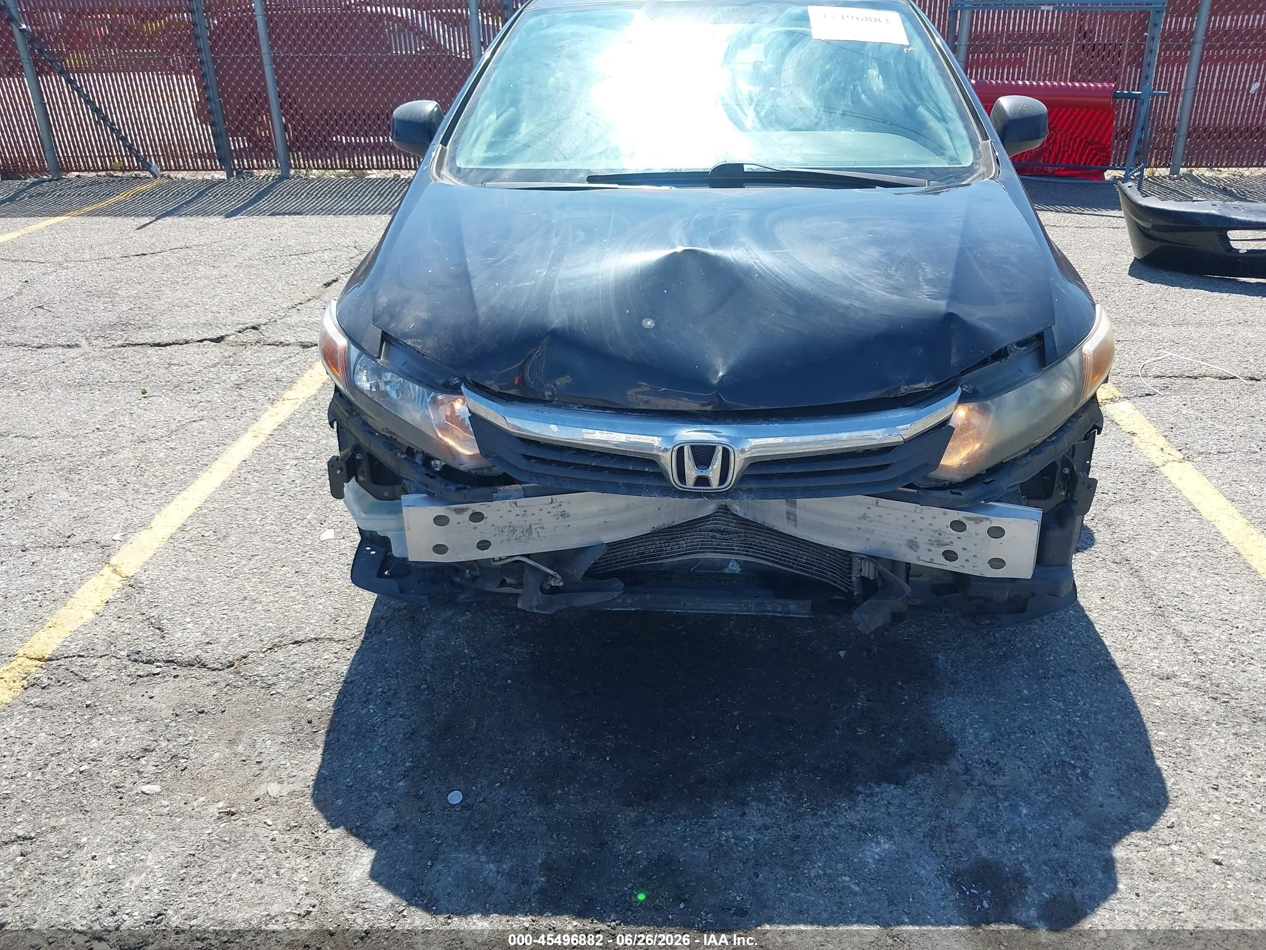 2012 Honda Civic Lx Black vin: 19XFB2F59CE310114