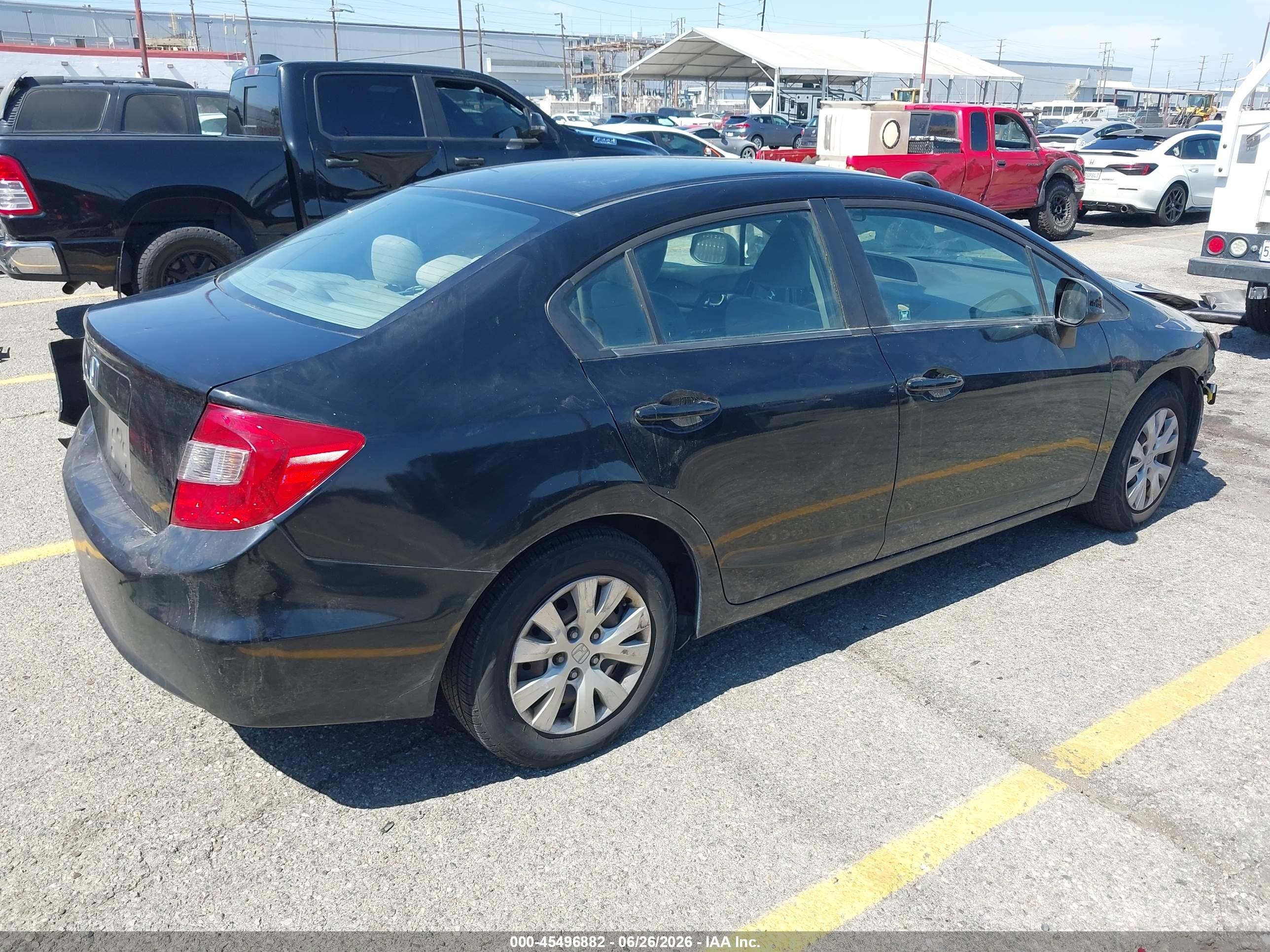 2012 Honda Civic Lx Black vin: 19XFB2F59CE310114
