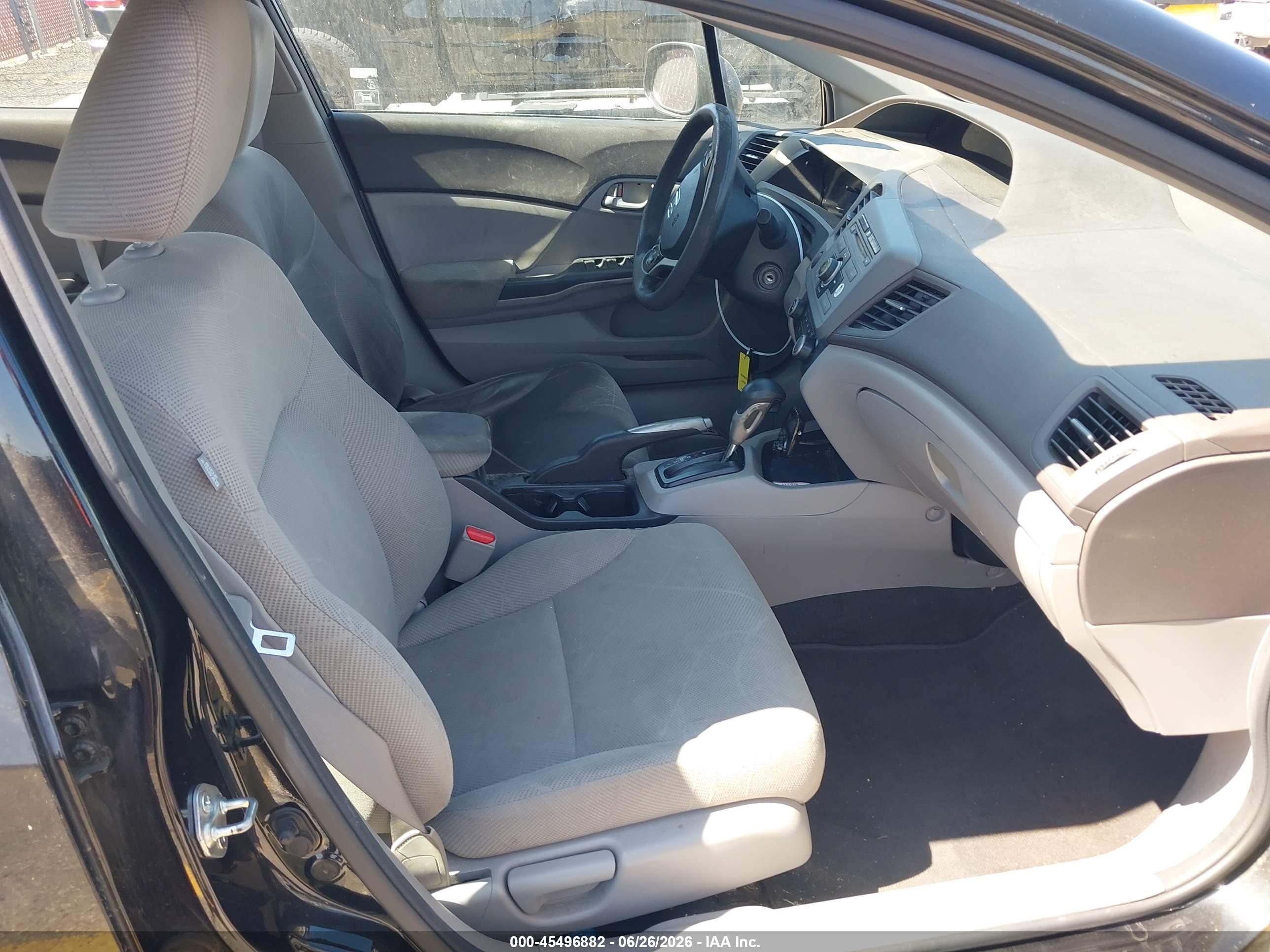 2012 Honda Civic Lx Black vin: 19XFB2F59CE310114