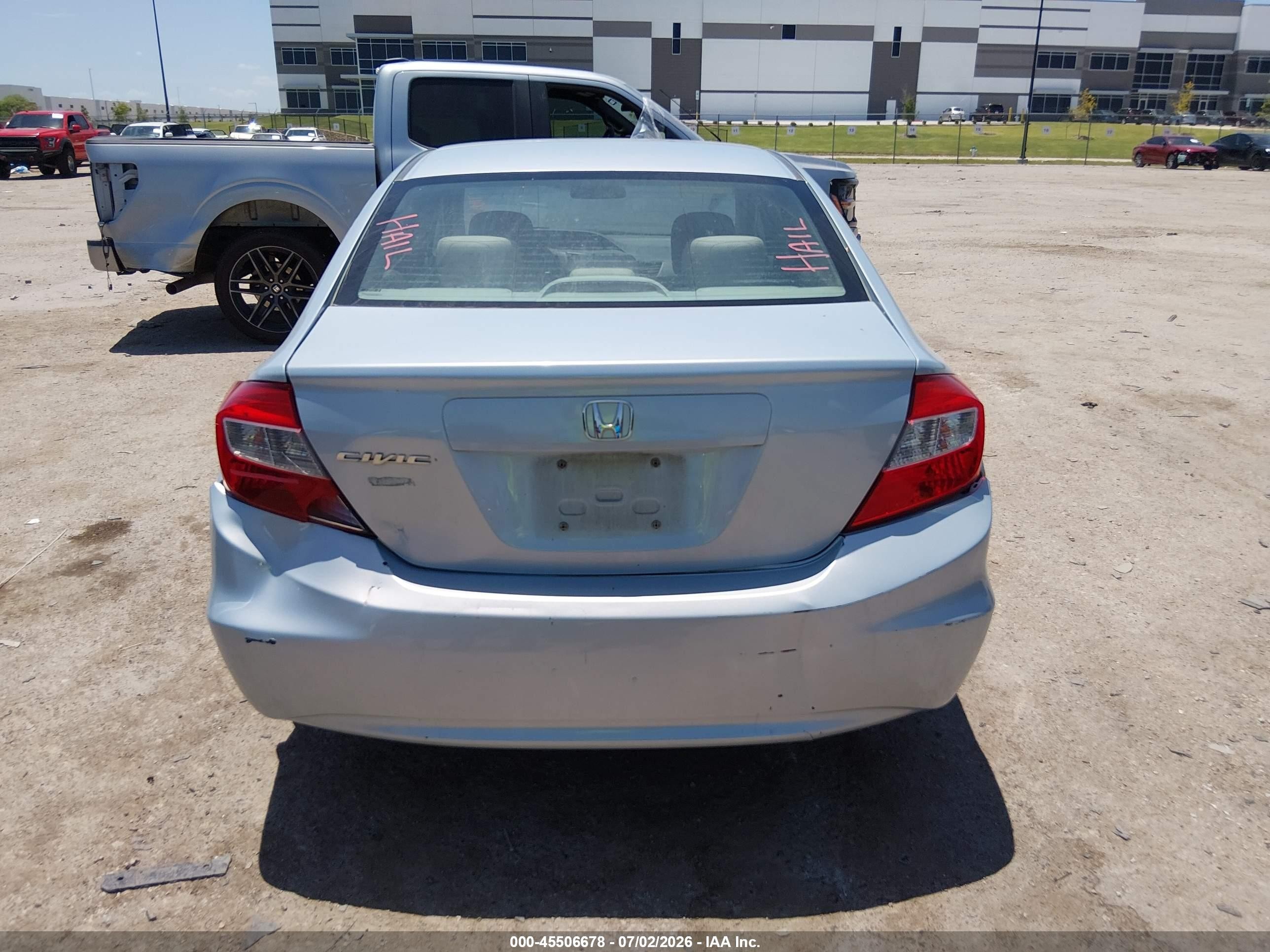 2012 Honda Civic Lx Light Blue vin: 19XFB2F59CE327060