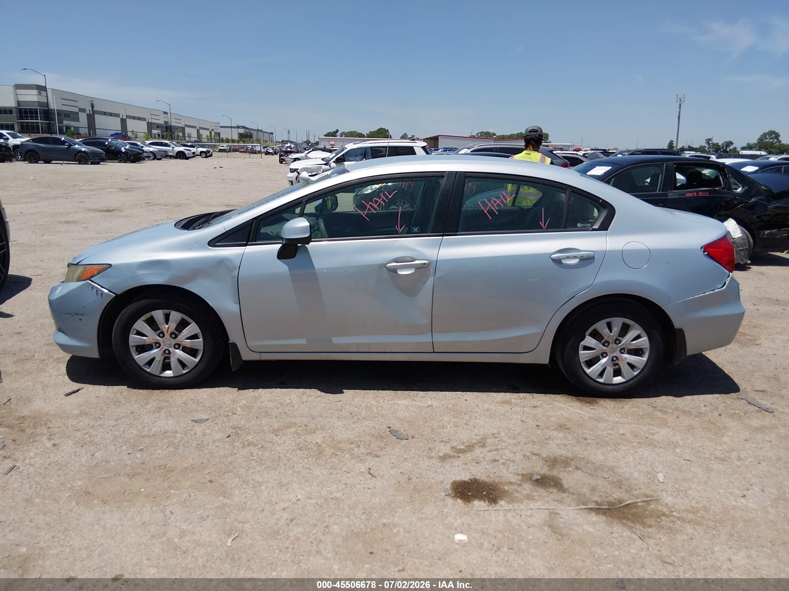2012 Honda Civic Lx Light Blue vin: 19XFB2F59CE327060