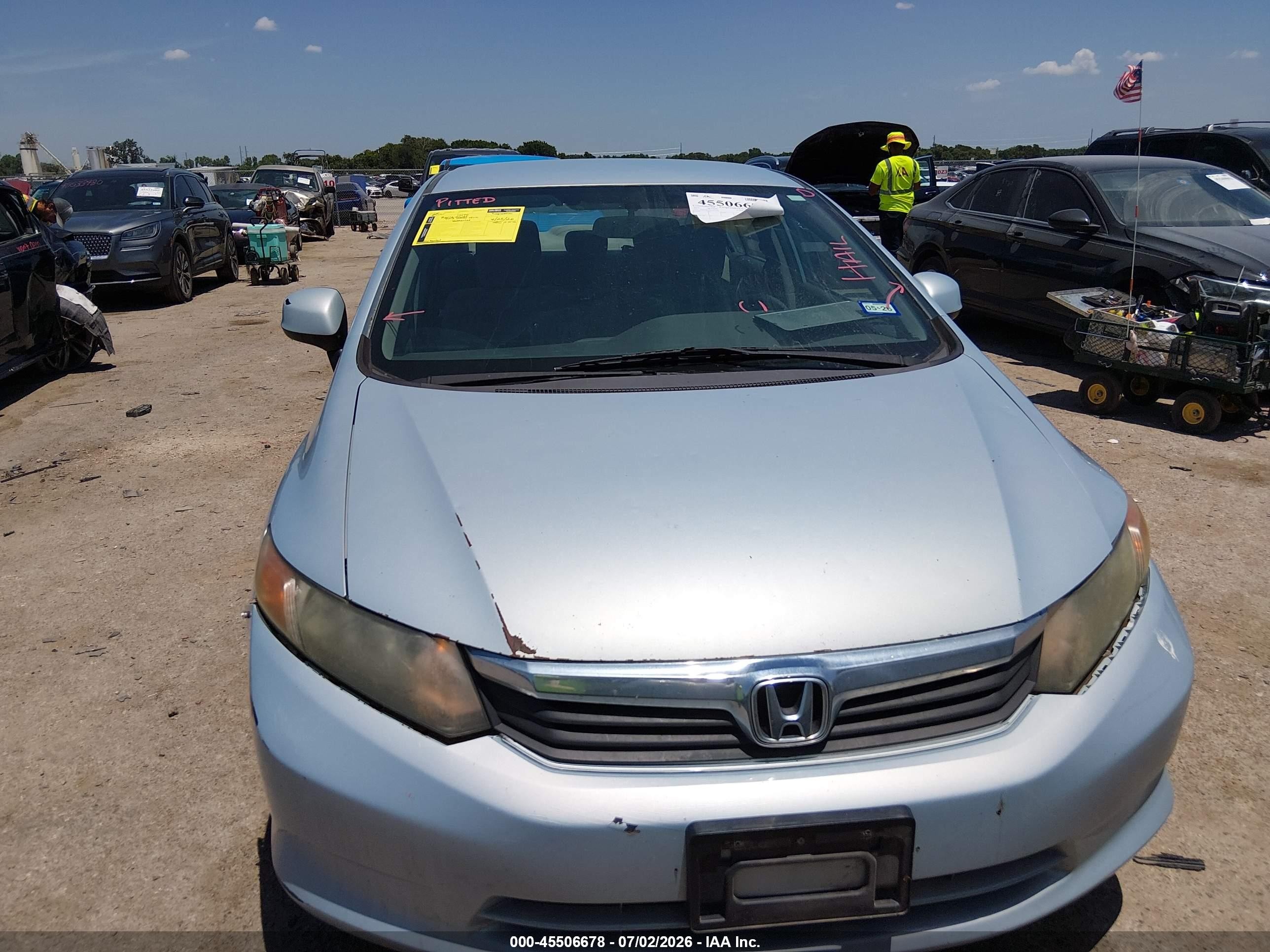 2012 Honda Civic Lx Light Blue vin: 19XFB2F59CE327060