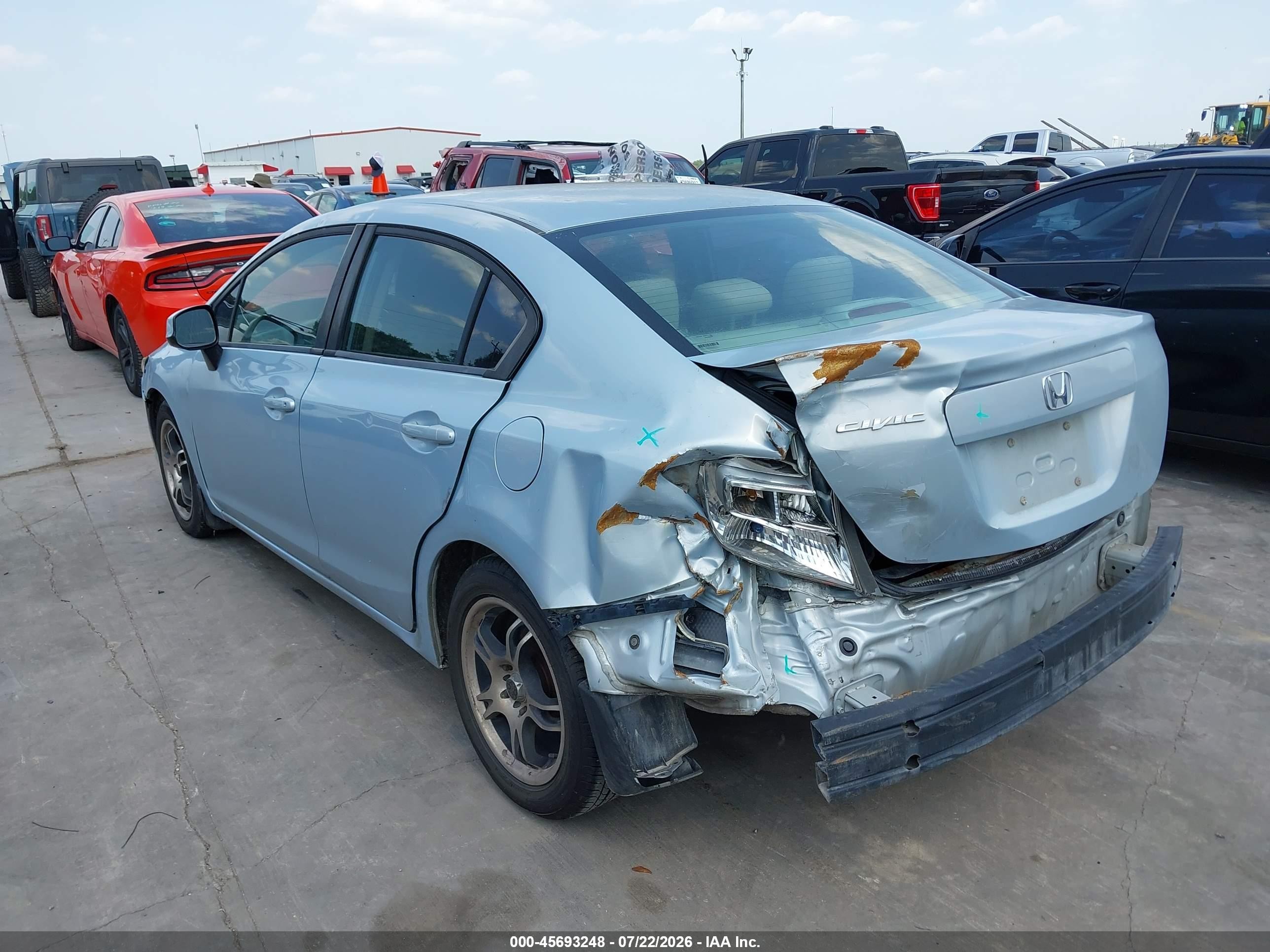 2012 Honda Civic Lx Light Blue vin: 19XFB2F59CE330637
