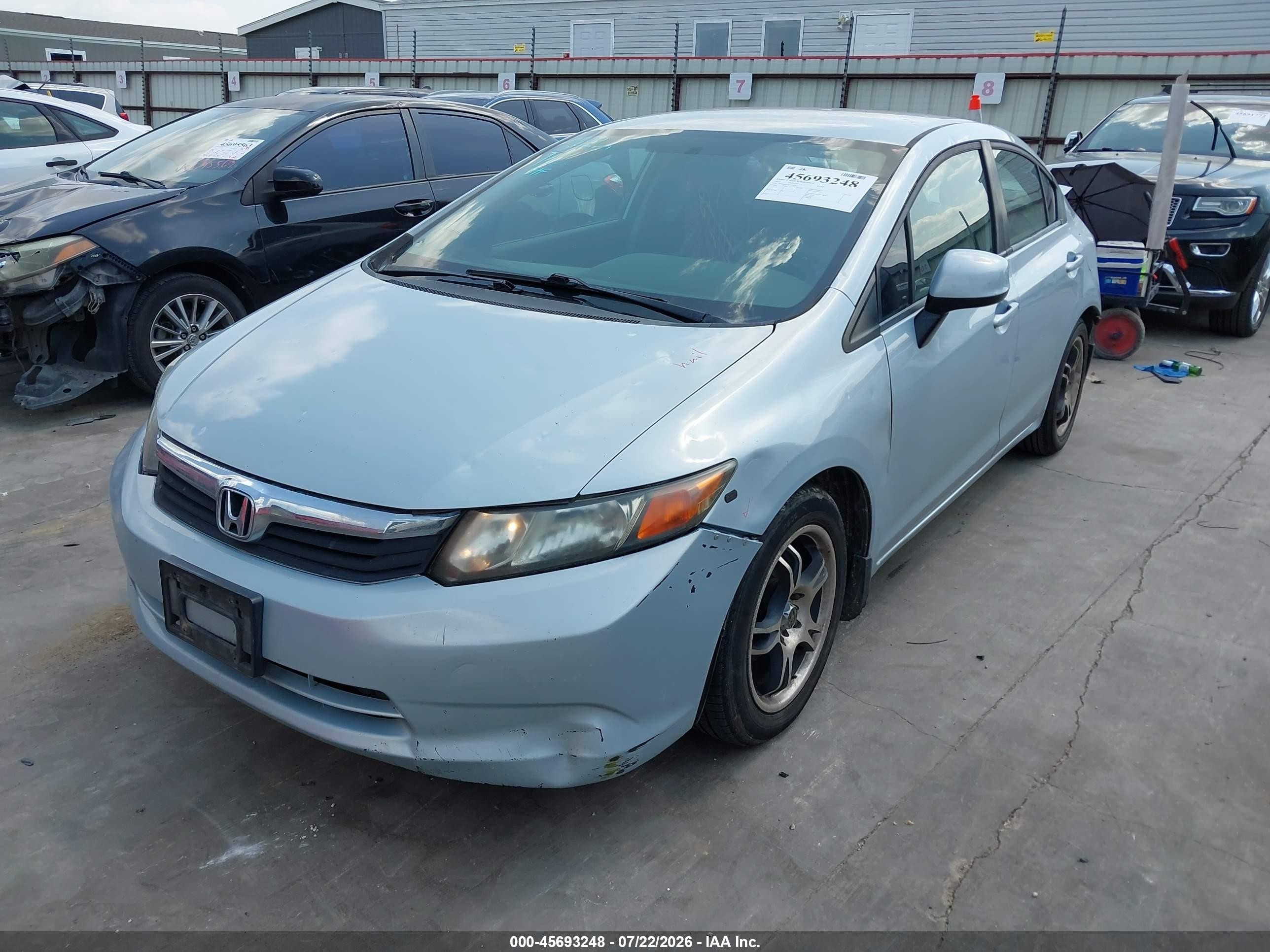 2012 Honda Civic Lx Light Blue vin: 19XFB2F59CE330637
