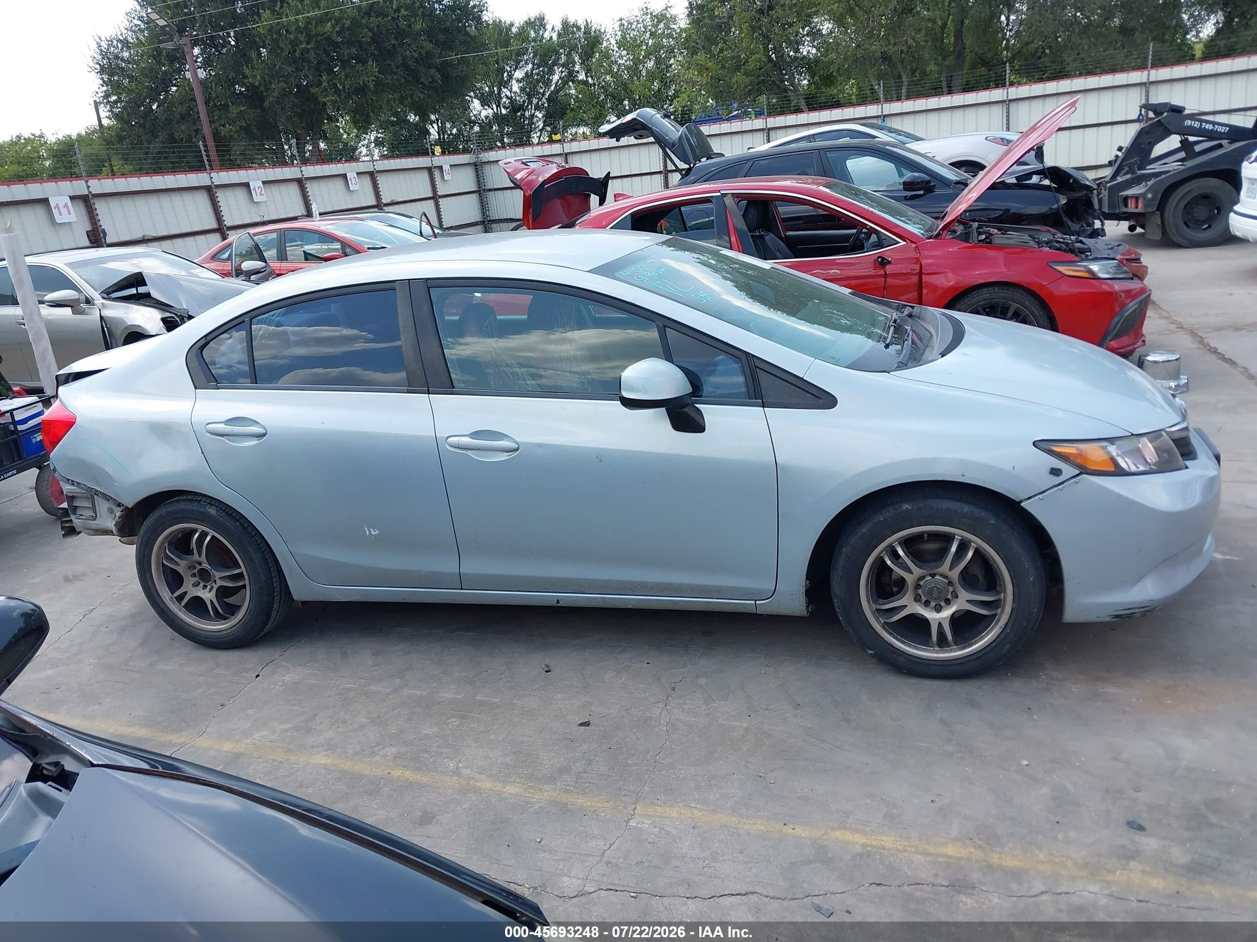 2012 Honda Civic Lx Light Blue vin: 19XFB2F59CE330637