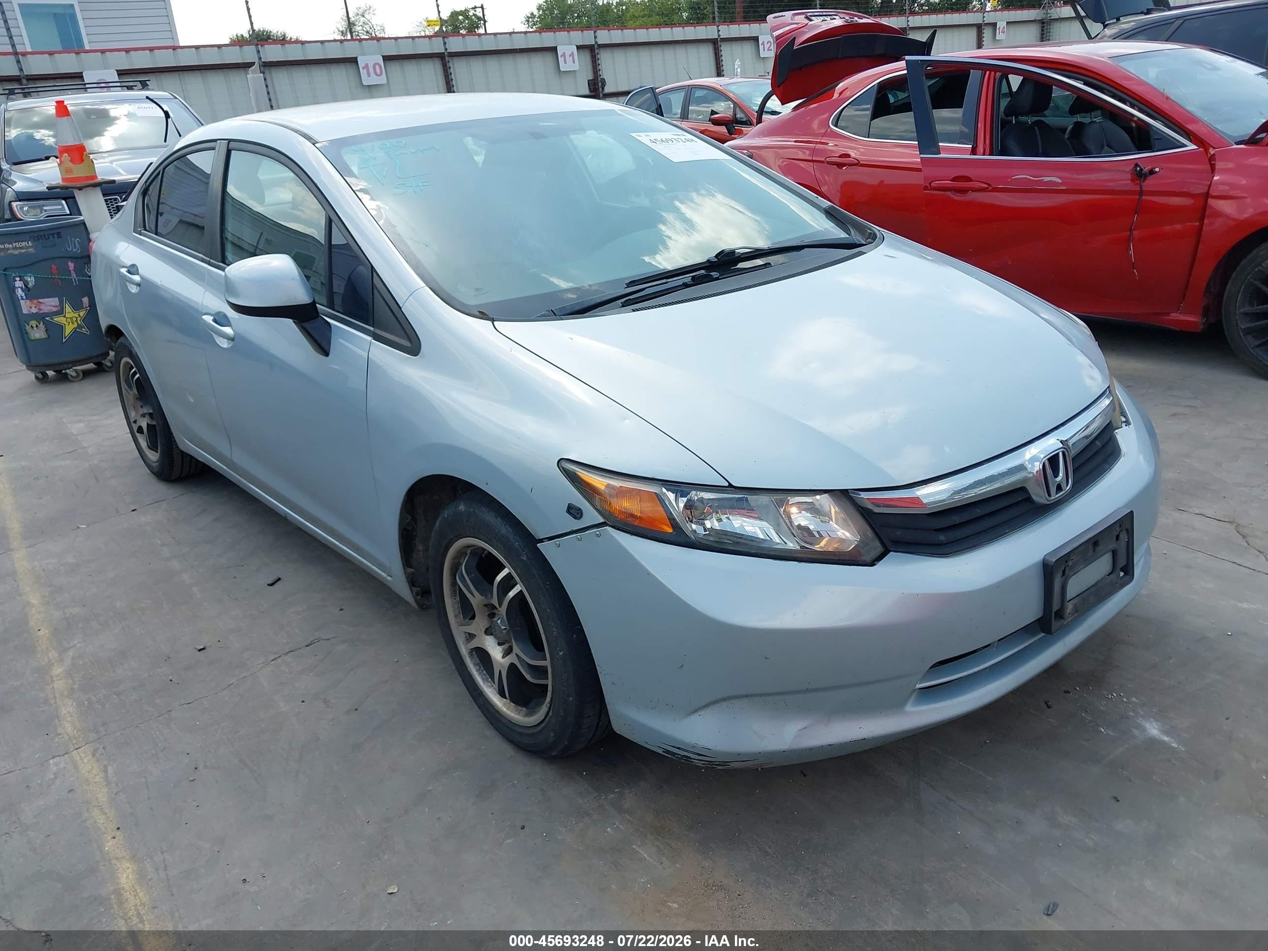 2012 Honda Civic Lx Light Blue vin: 19XFB2F59CE330637