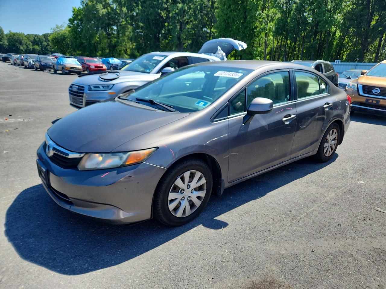 2012 Honda Civic Lx Gray vin: 19XFB2F59CE336387