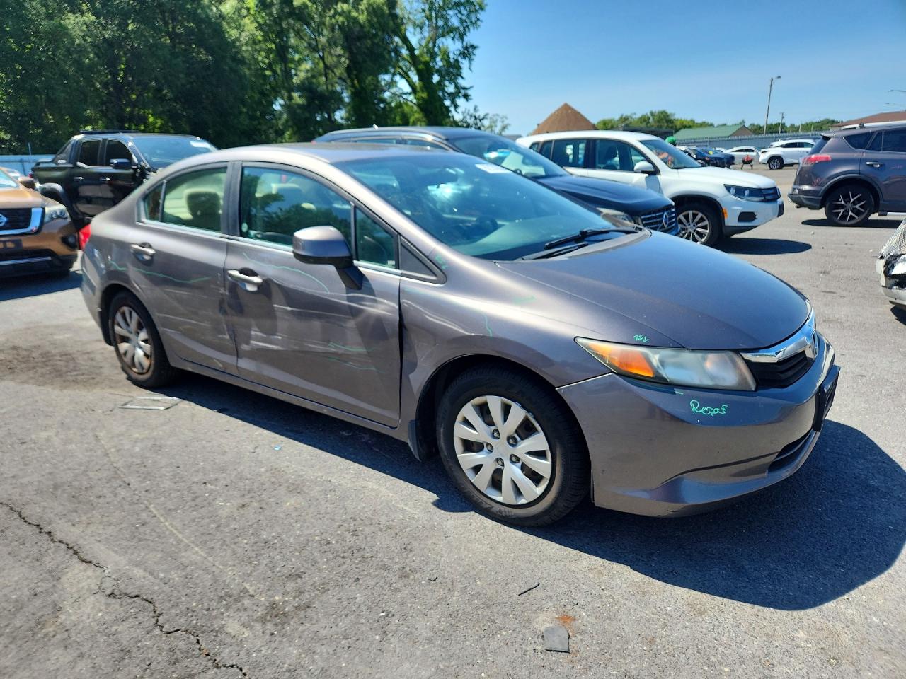 2012 Honda Civic Lx Gray vin: 19XFB2F59CE336387