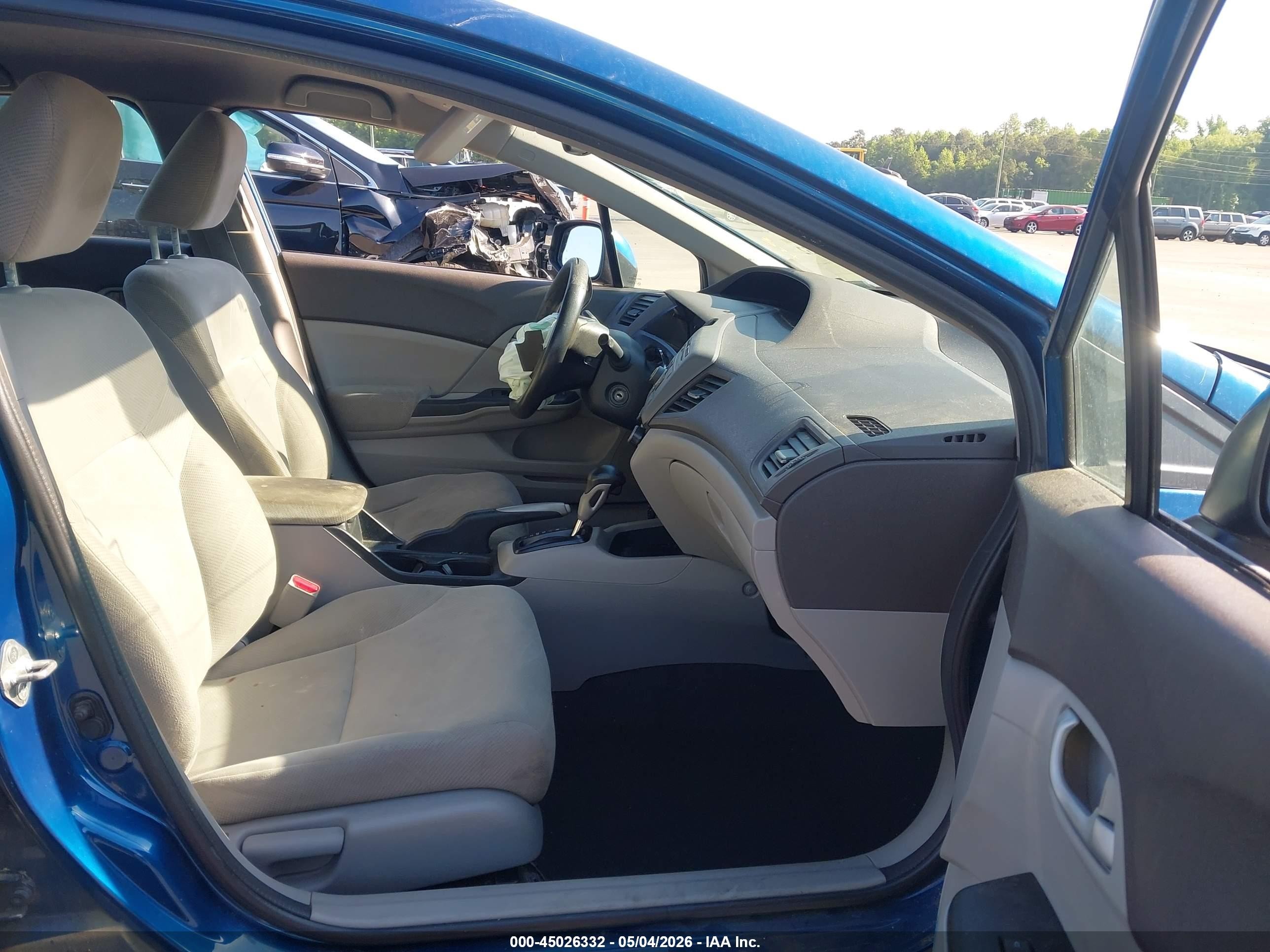 2012 Honda Civic Lx Blue vin: 19XFB2F59CE340178