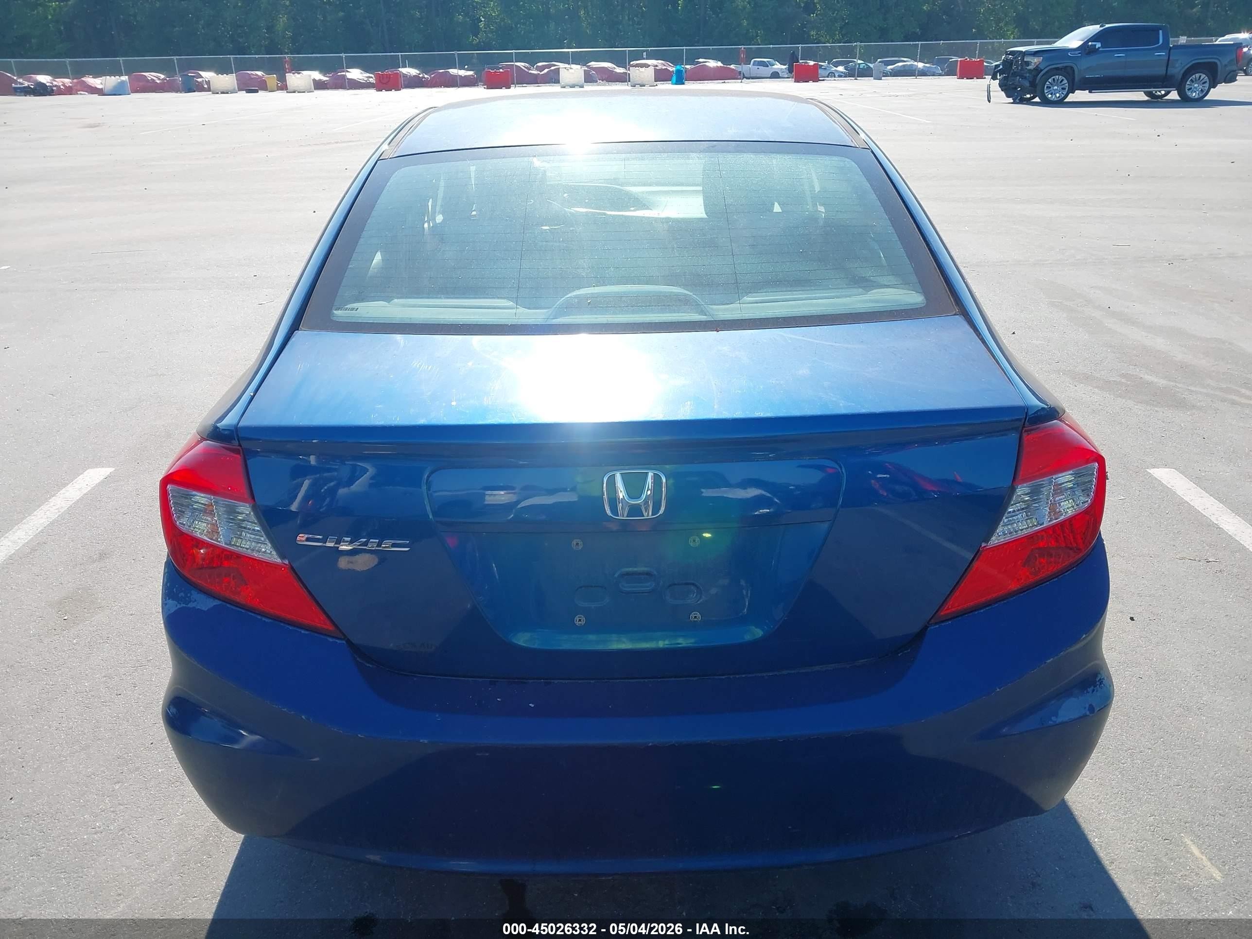 2012 Honda Civic Lx Blue vin: 19XFB2F59CE340178