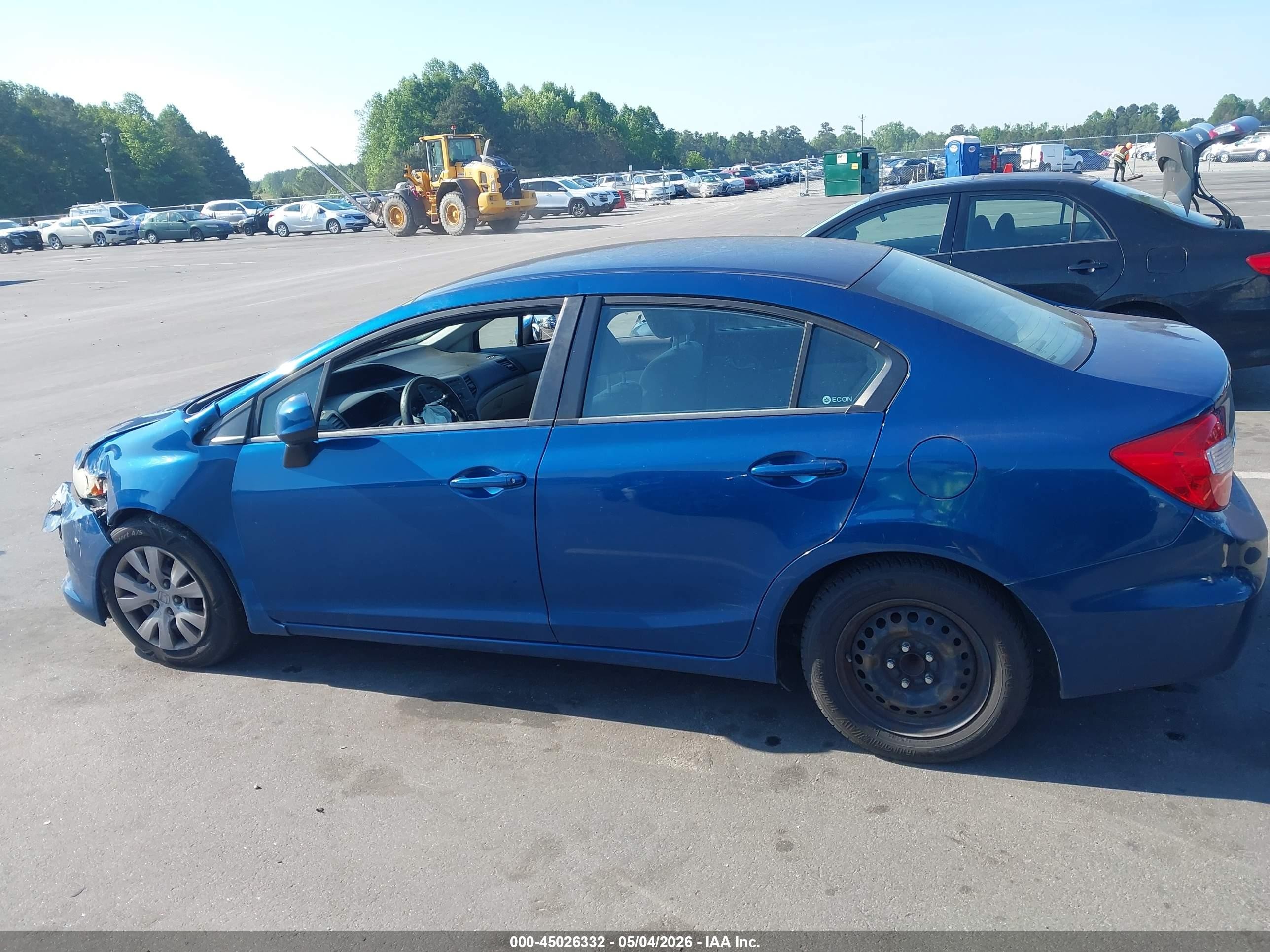 2012 Honda Civic Lx Blue vin: 19XFB2F59CE340178