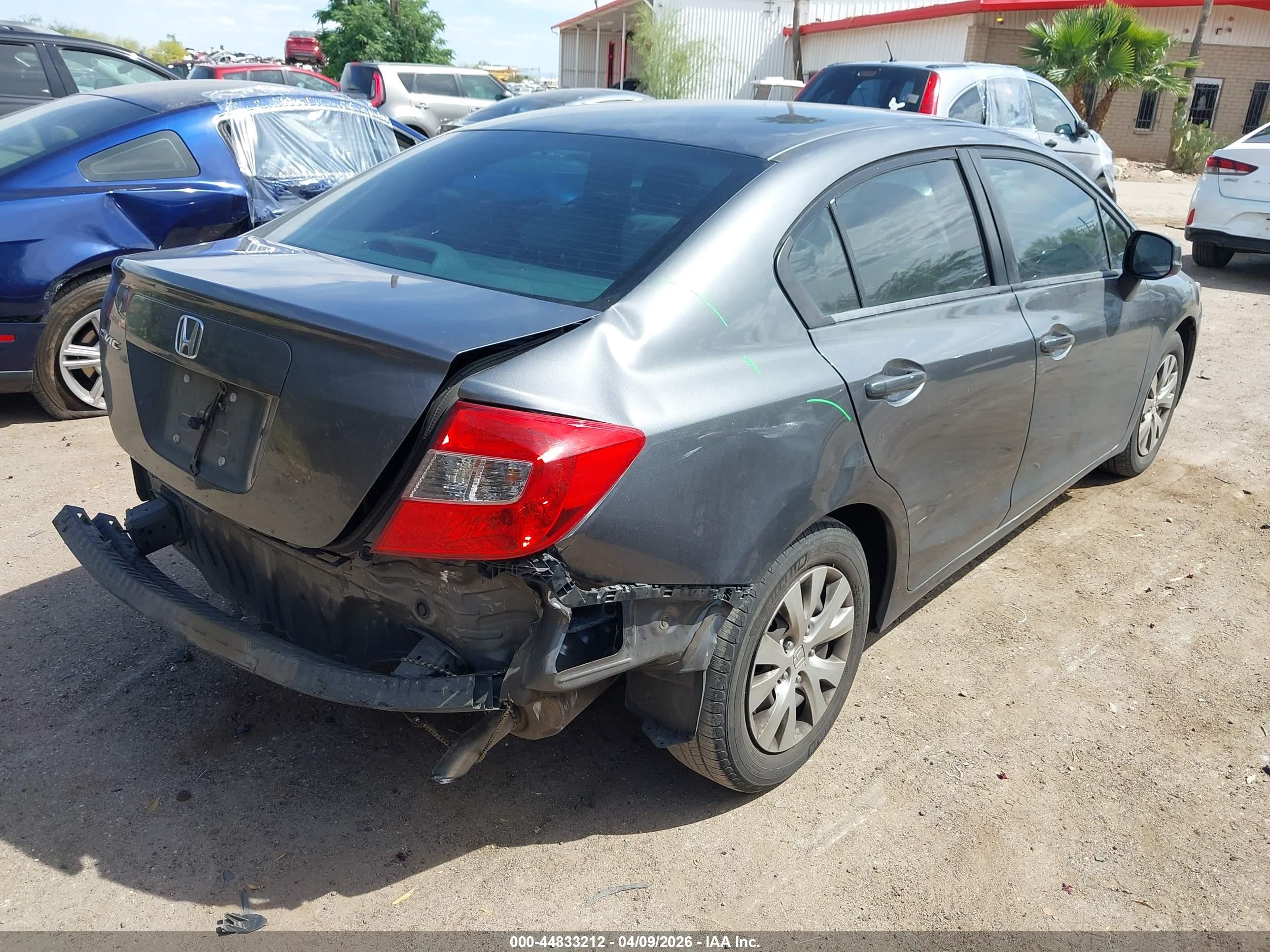 2012 Honda Civic Lx Gray vin: 19XFB2F59CE340469