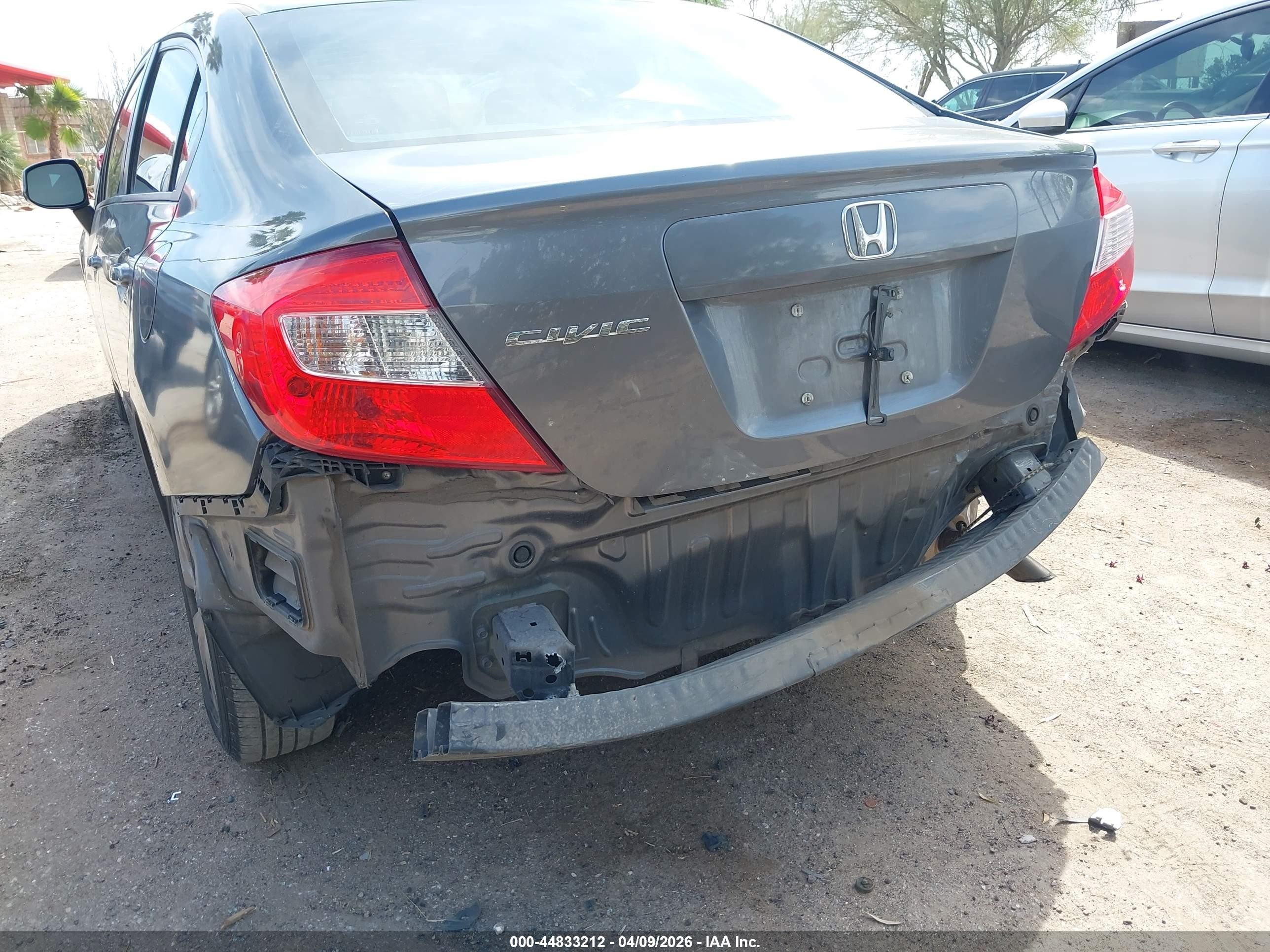 2012 Honda Civic Lx Gray vin: 19XFB2F59CE340469
