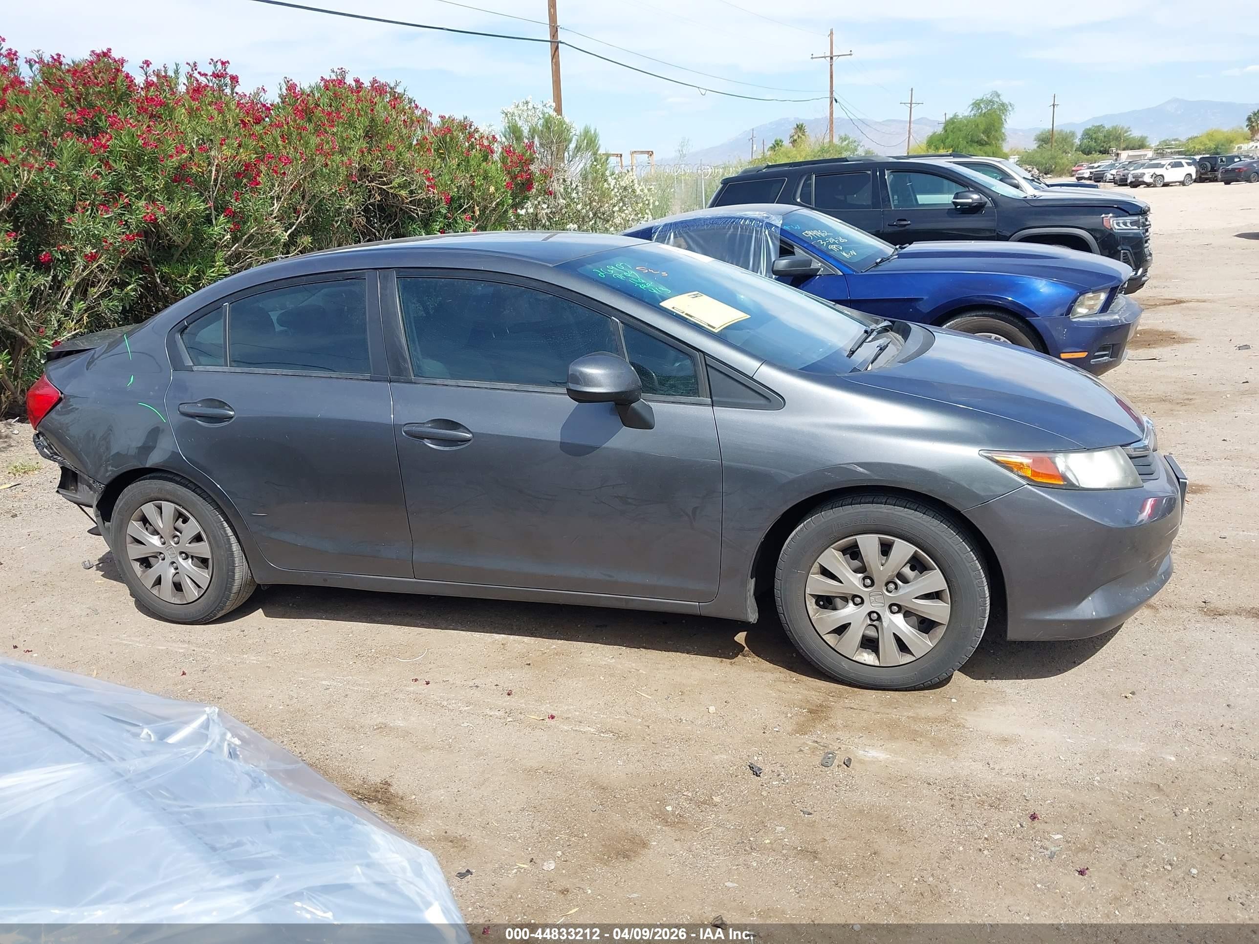 2012 Honda Civic Lx Gray vin: 19XFB2F59CE340469