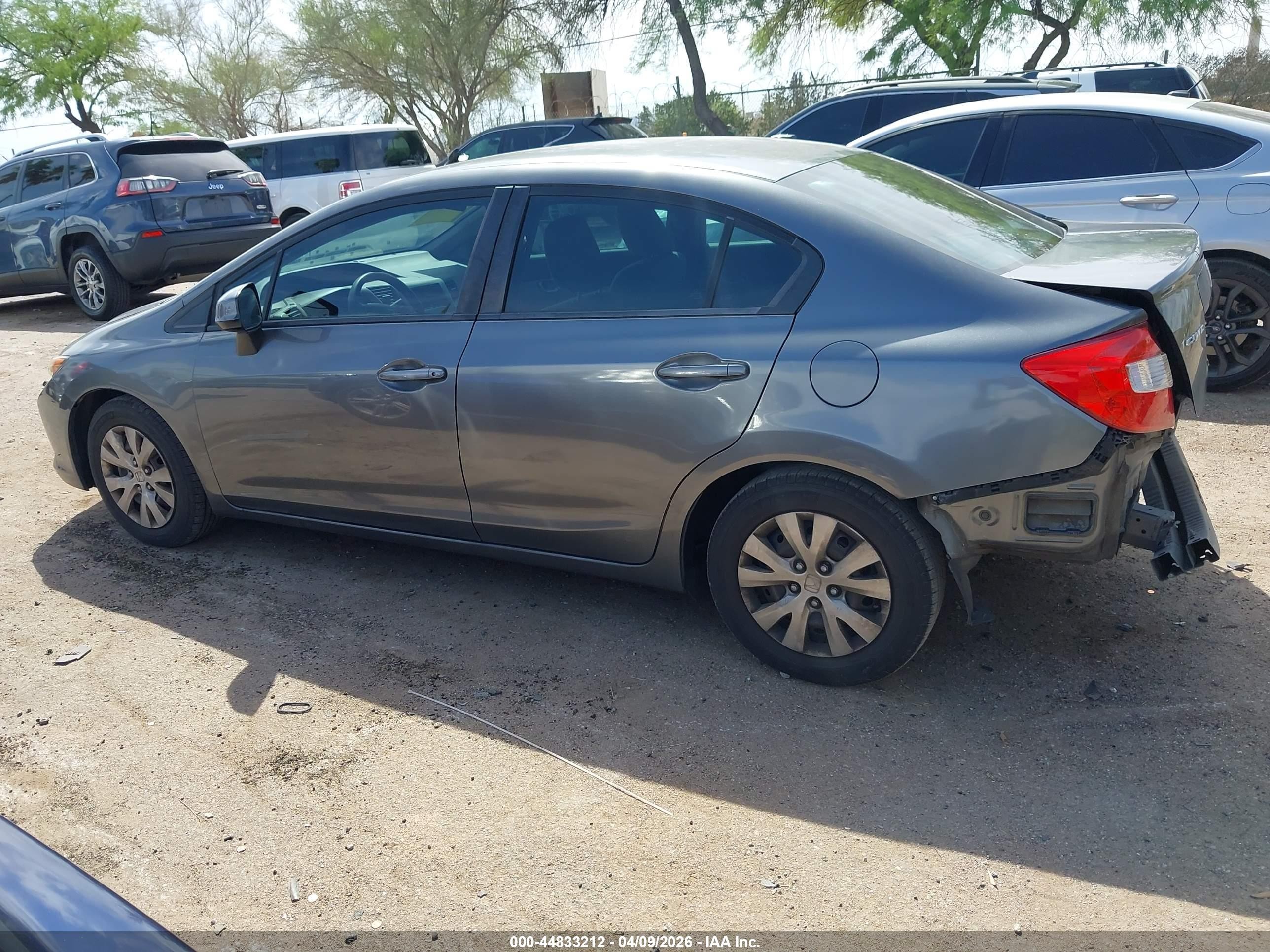 2012 Honda Civic Lx Gray vin: 19XFB2F59CE340469