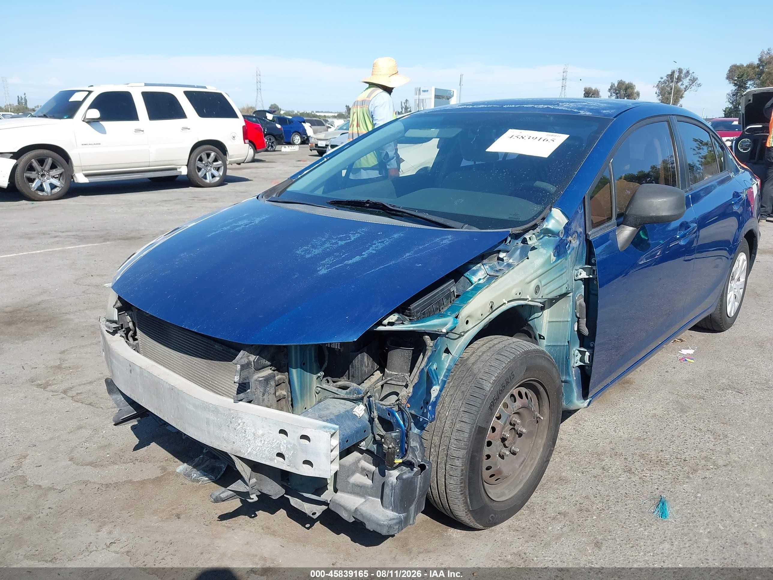 2012 Honda Civic Lx Blue vin: 19XFB2F59CE359930