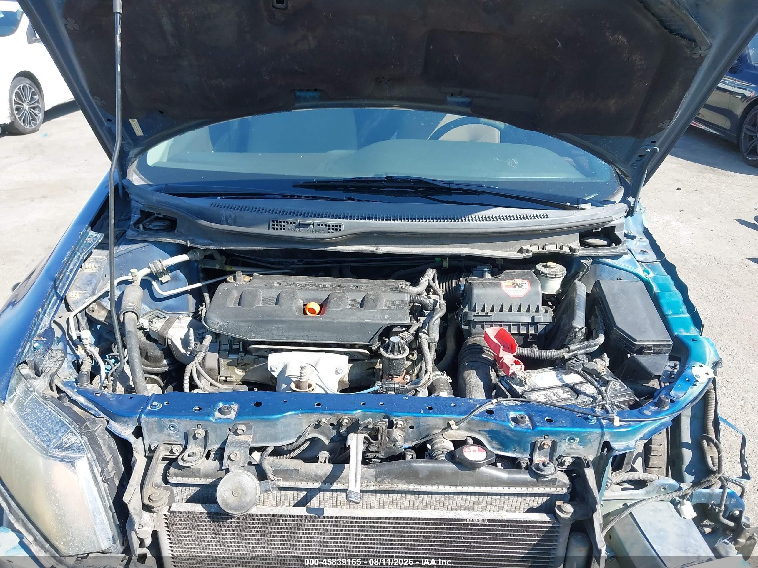 2012 Honda Civic Lx Blue vin: 19XFB2F59CE359930