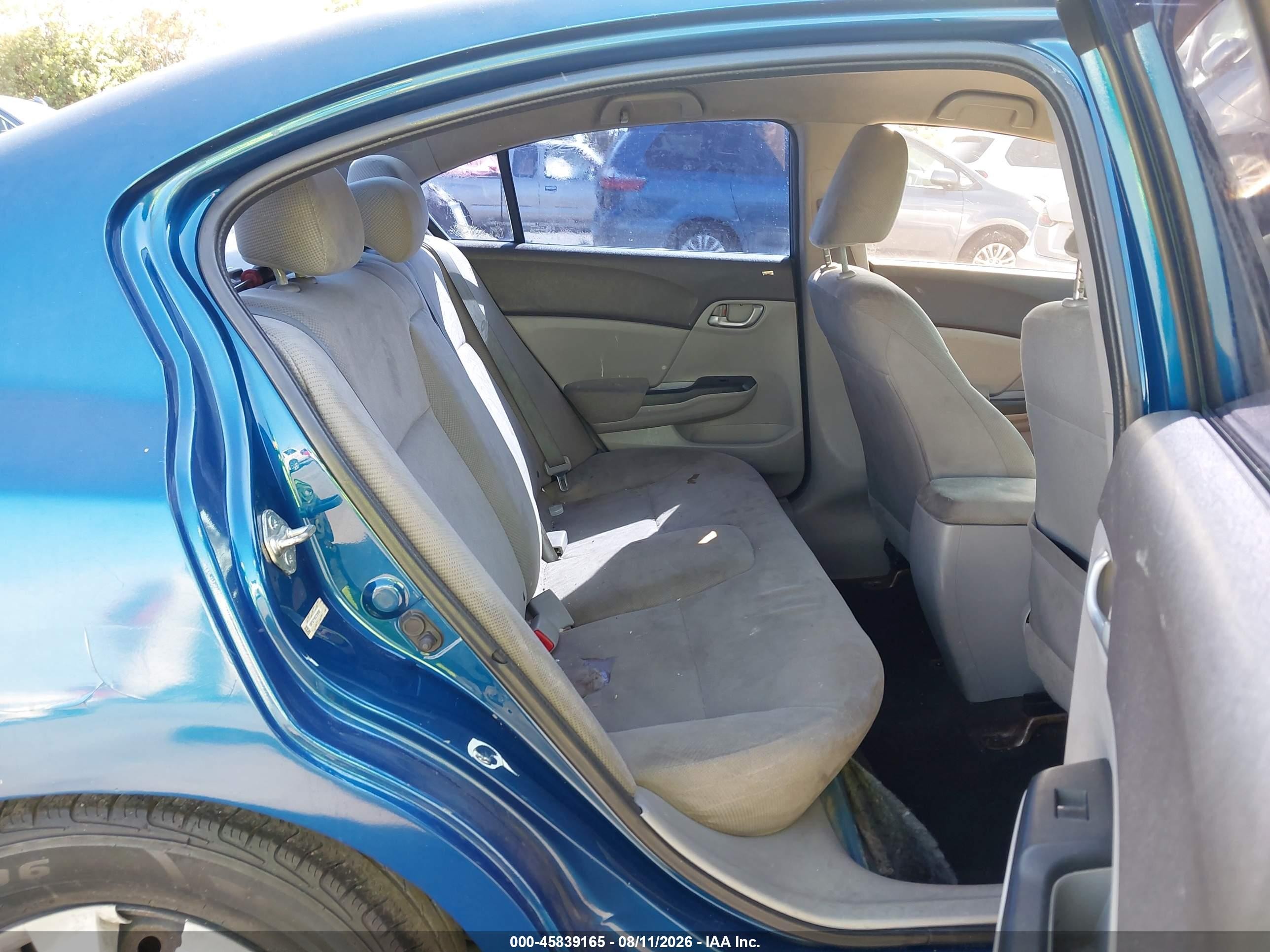 2012 Honda Civic Lx Blue vin: 19XFB2F59CE359930