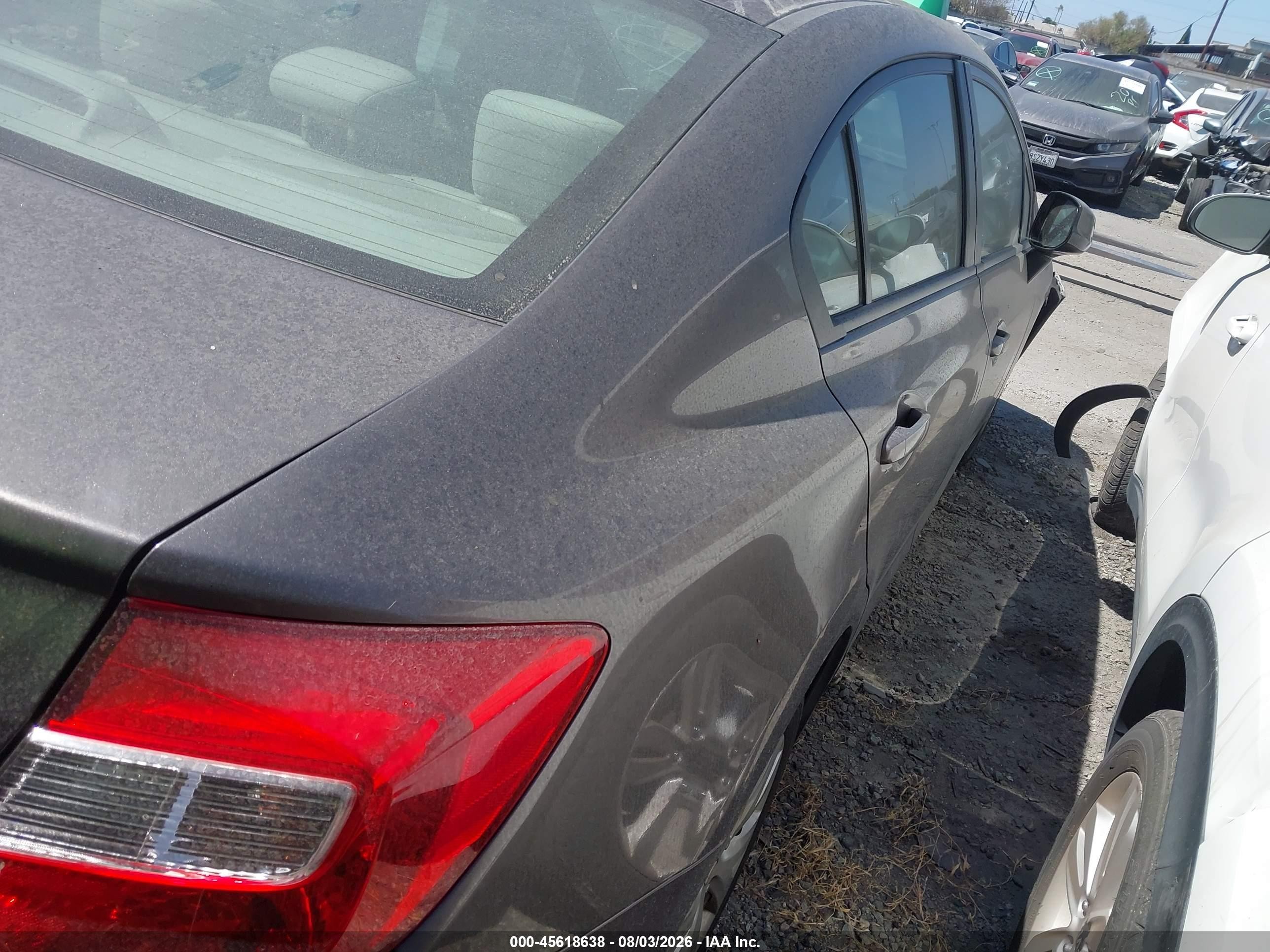 2012 Honda Civic Lx Gray vin: 19XFB2F59CE365954