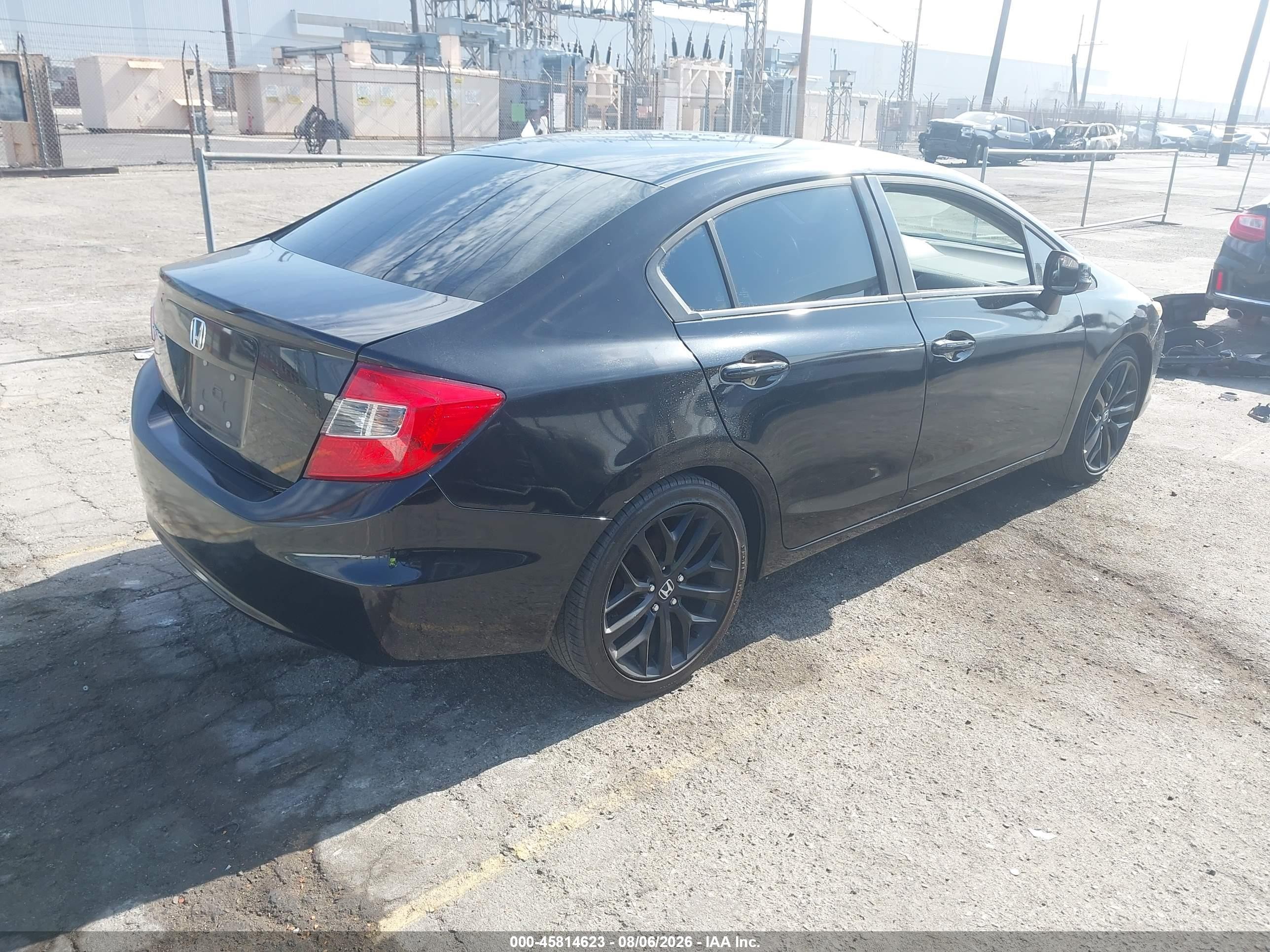 2012 Honda Civic Lx Black vin: 19XFB2F59CE367283