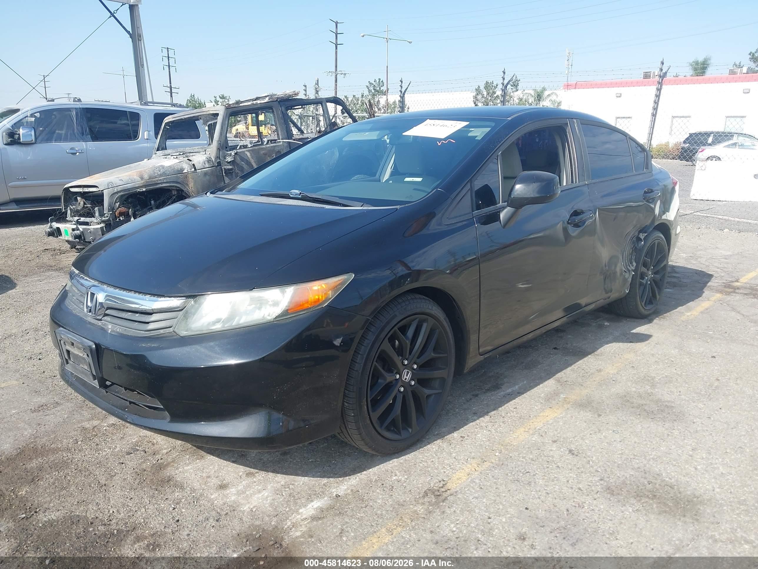 2012 Honda Civic Lx Black vin: 19XFB2F59CE367283
