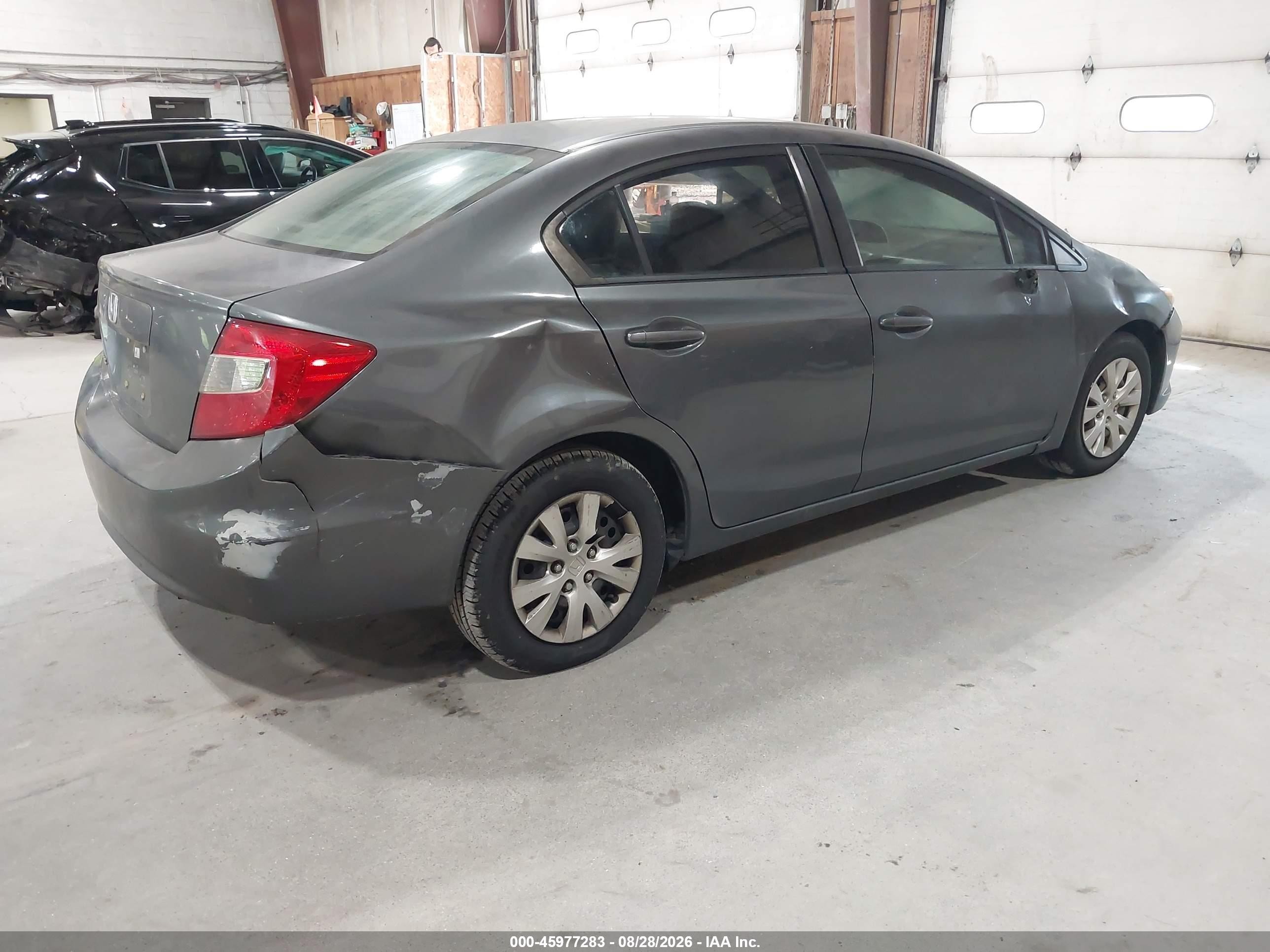 2012 Honda Civic Lx Gray vin: 19XFB2F59CE368482