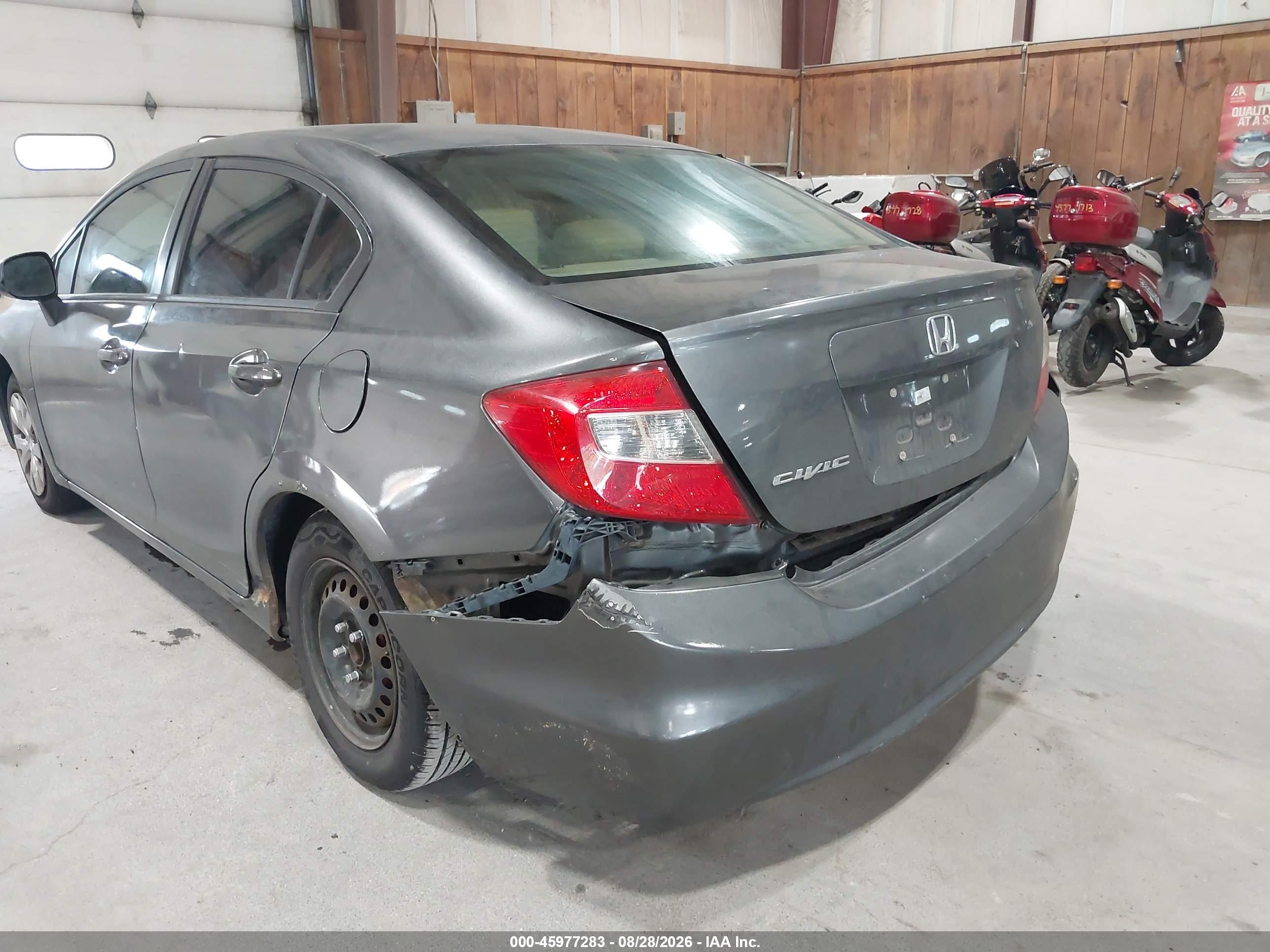 2012 Honda Civic Lx Gray vin: 19XFB2F59CE368482