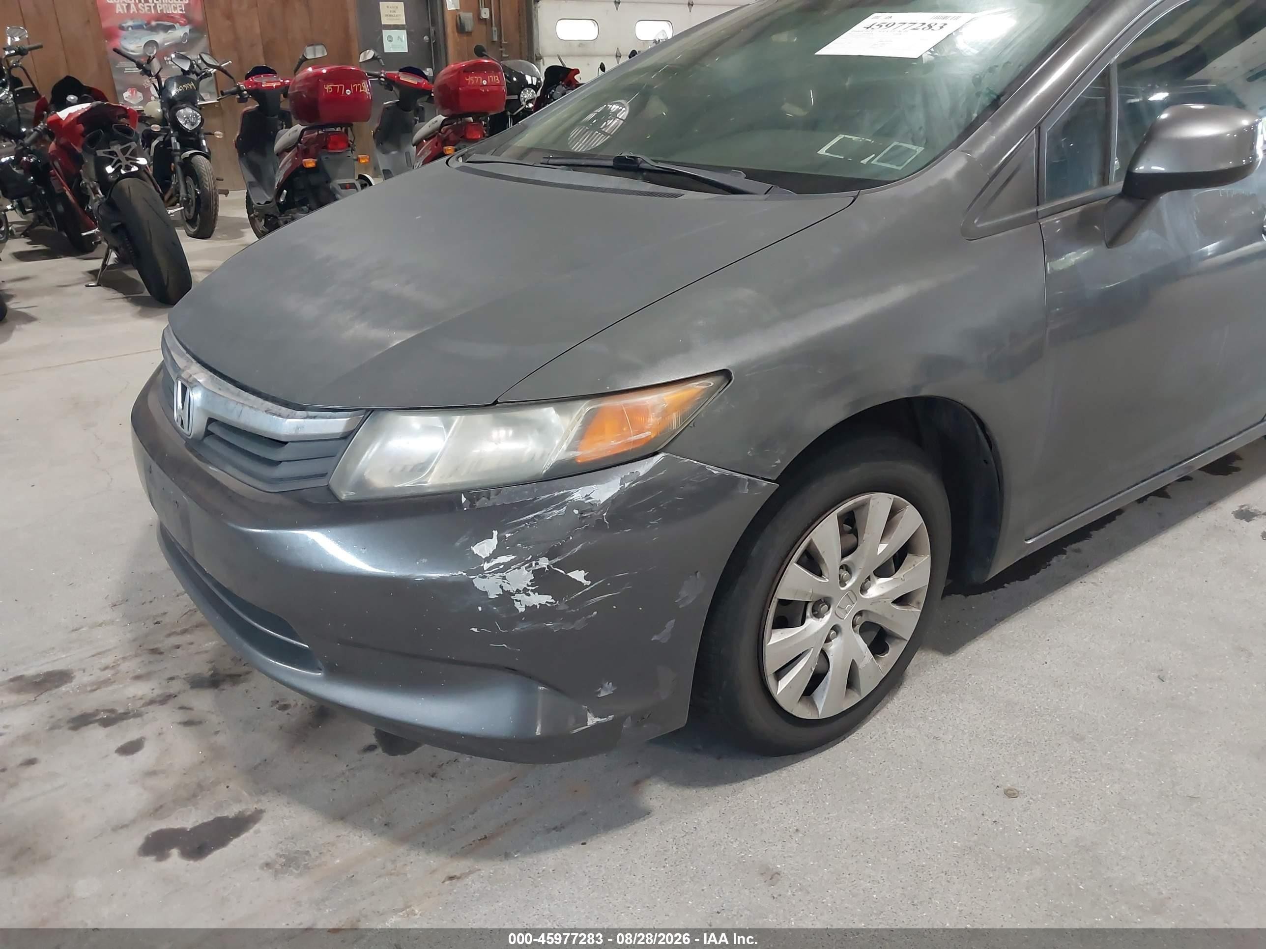 2012 Honda Civic Lx Gray vin: 19XFB2F59CE368482
