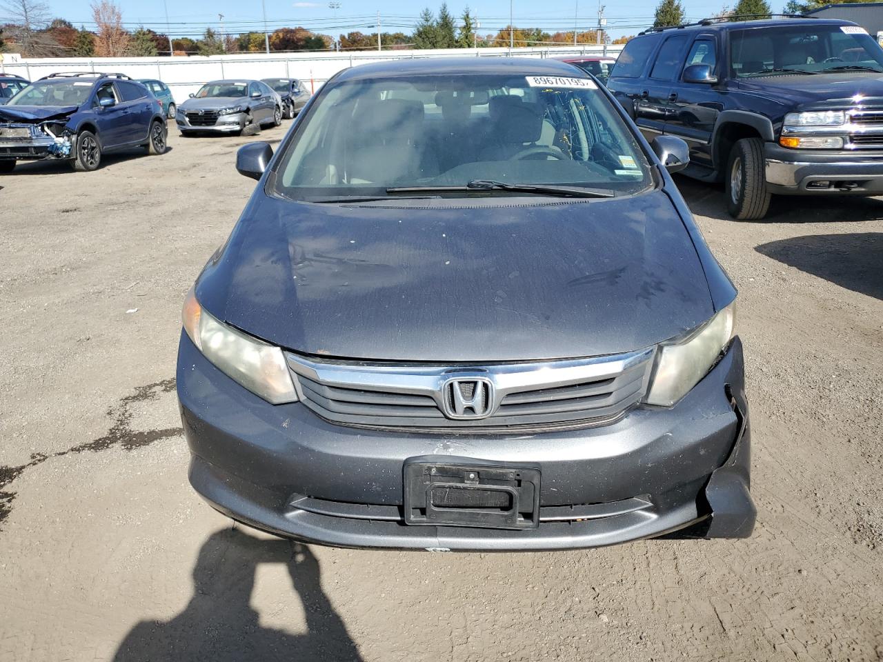 2012 Honda Civic Lx Gray vin: 19XFB2F59CE379319