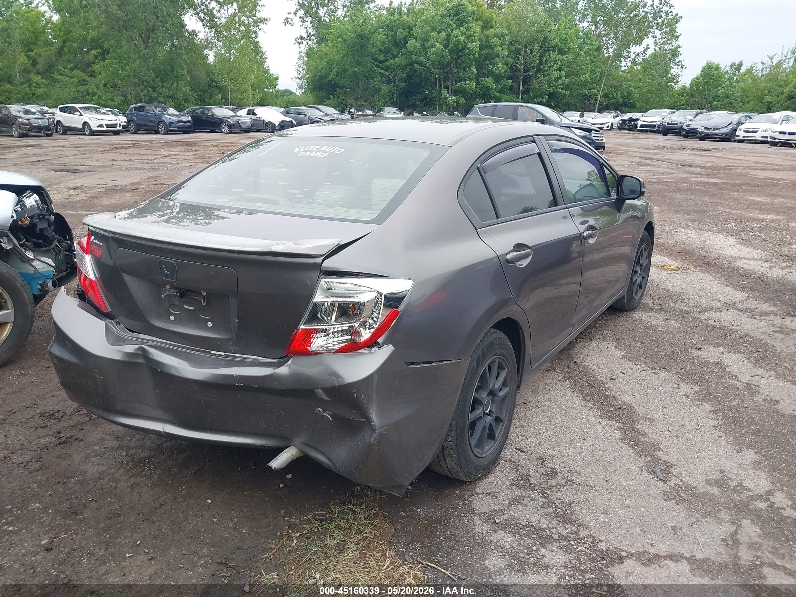 2012 Honda Civic Lx Gray vin: 19XFB2F59CE383421