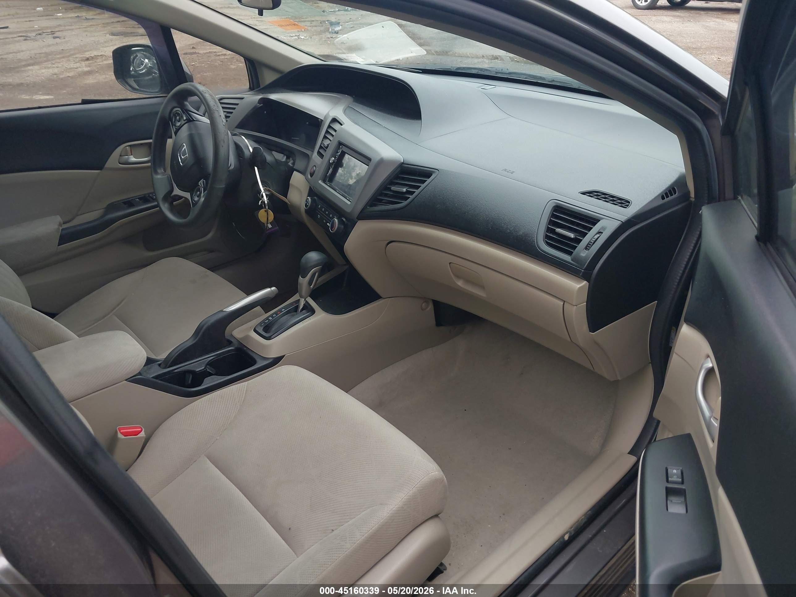 2012 Honda Civic Lx Gray vin: 19XFB2F59CE383421