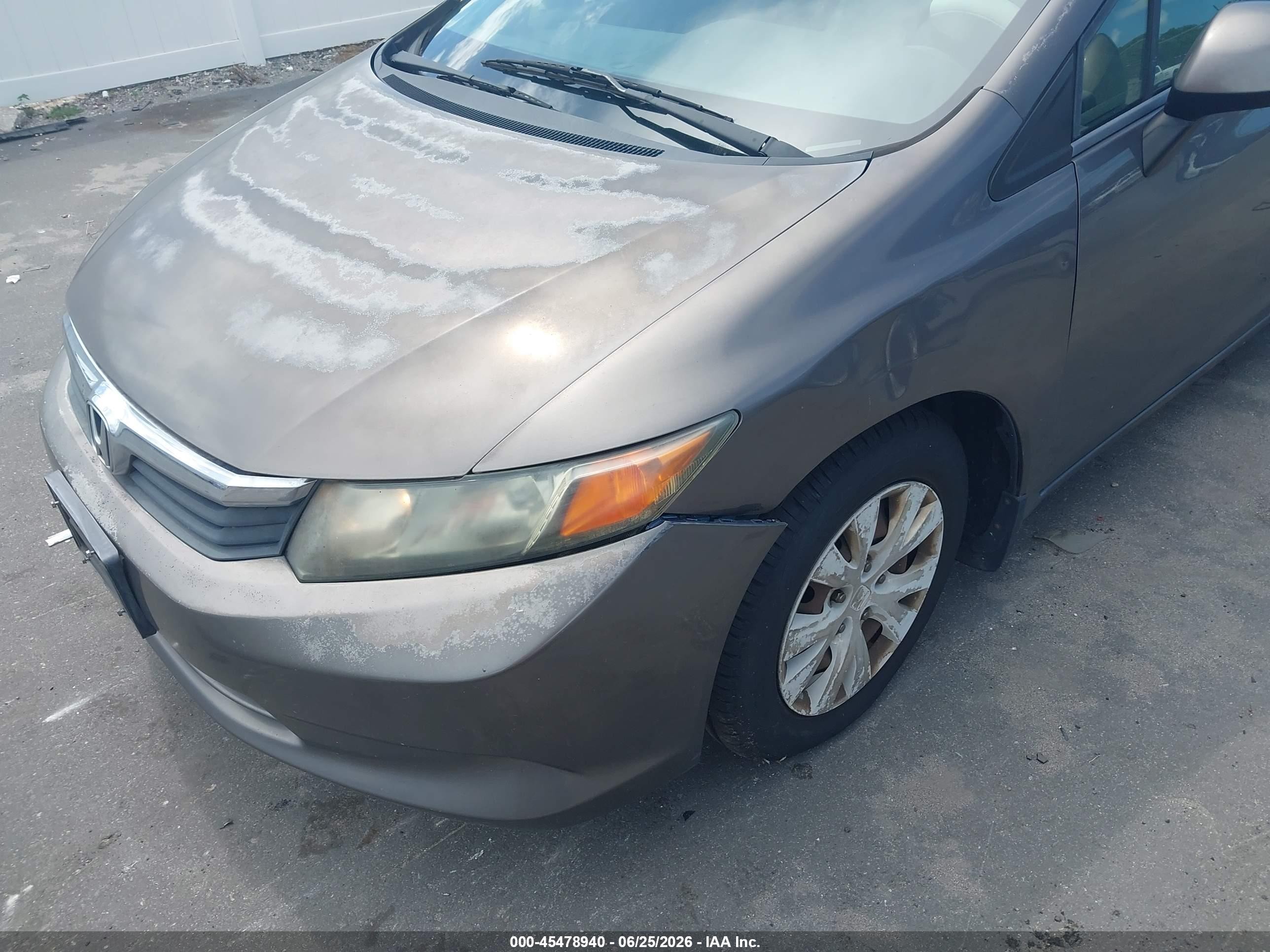 2012 Honda Civic Lx Серый vin: 19XFB2F59CE387744