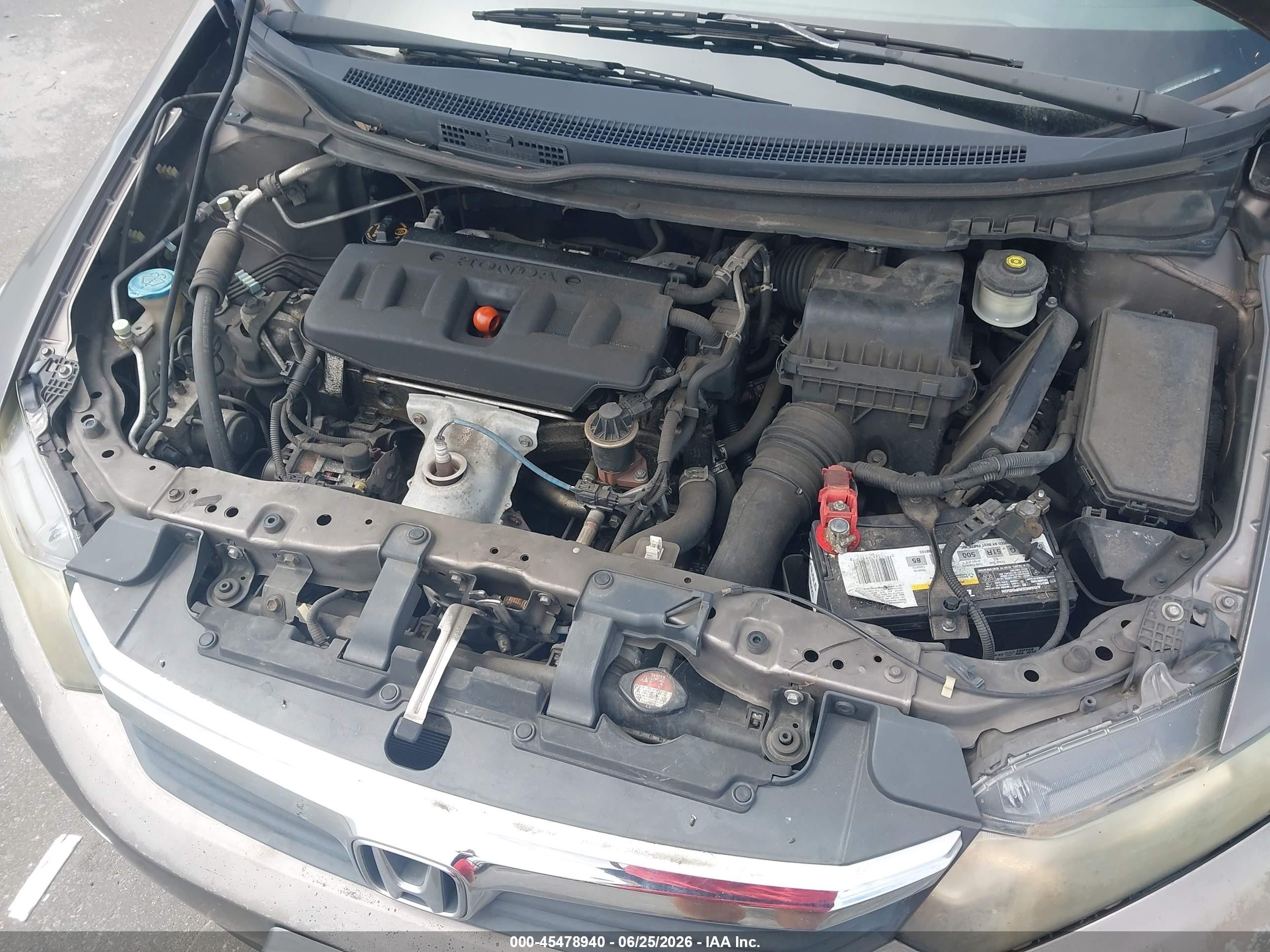 2012 Honda Civic Lx Серый vin: 19XFB2F59CE387744
