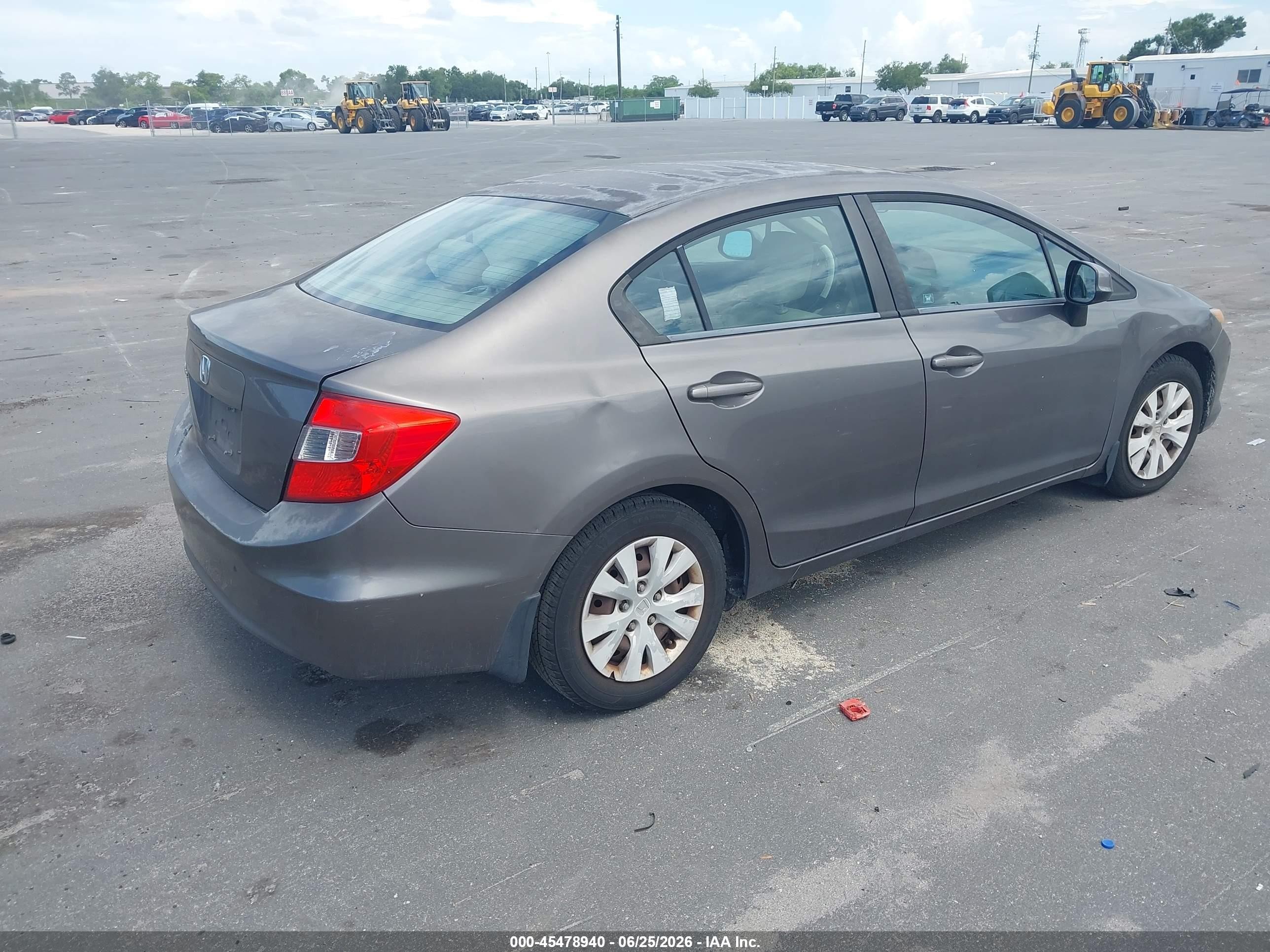 2012 Honda Civic Lx Серый vin: 19XFB2F59CE387744