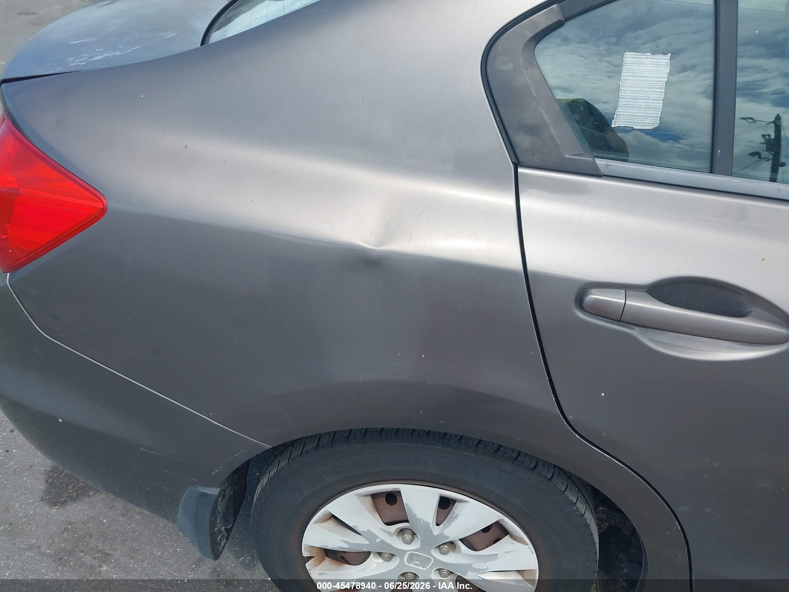 2012 Honda Civic Lx Серый vin: 19XFB2F59CE387744