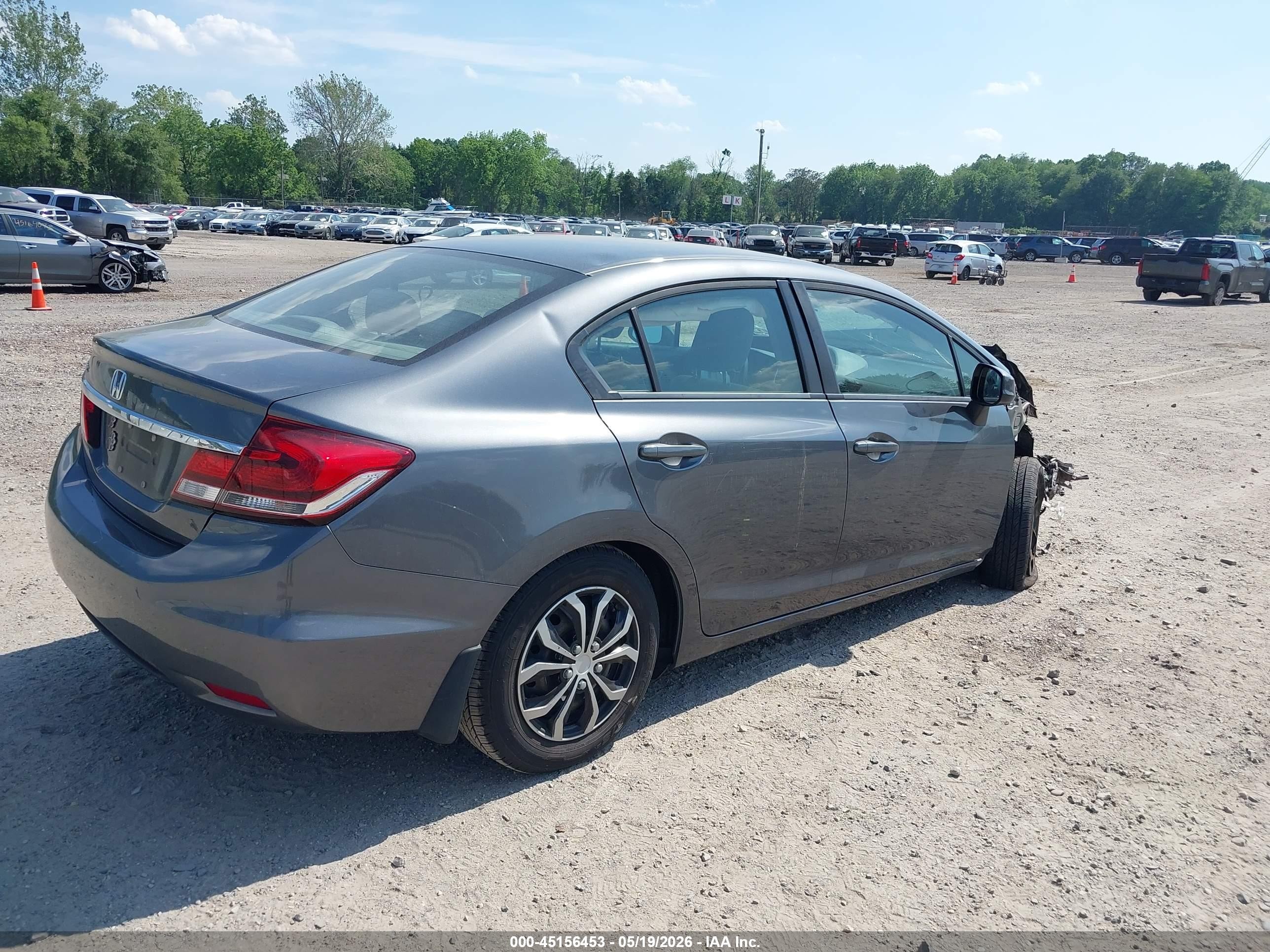 2013 Honda Civic Lx Gray vin: 19XFB2F59DE026046