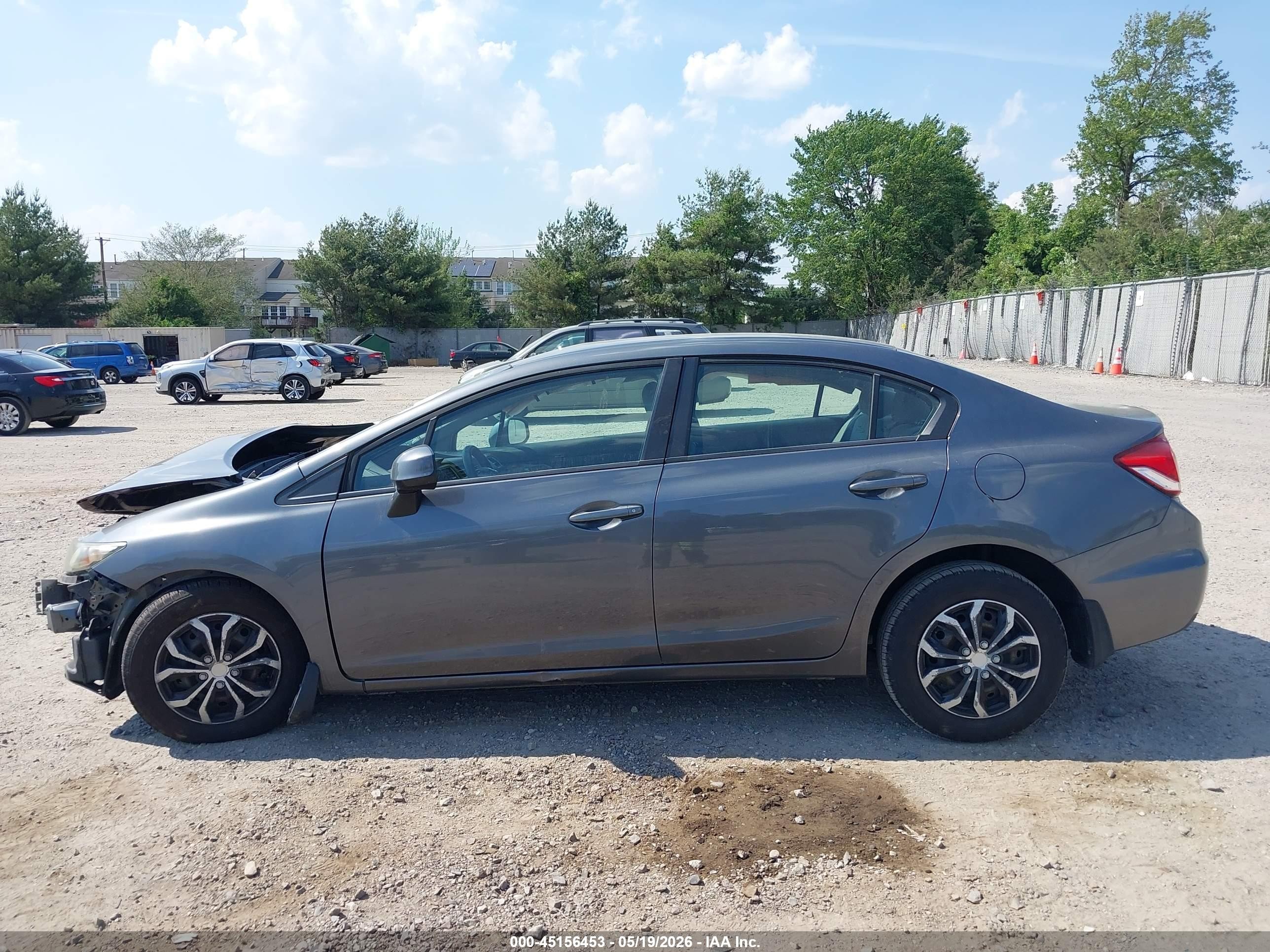 2013 Honda Civic Lx Gray vin: 19XFB2F59DE026046