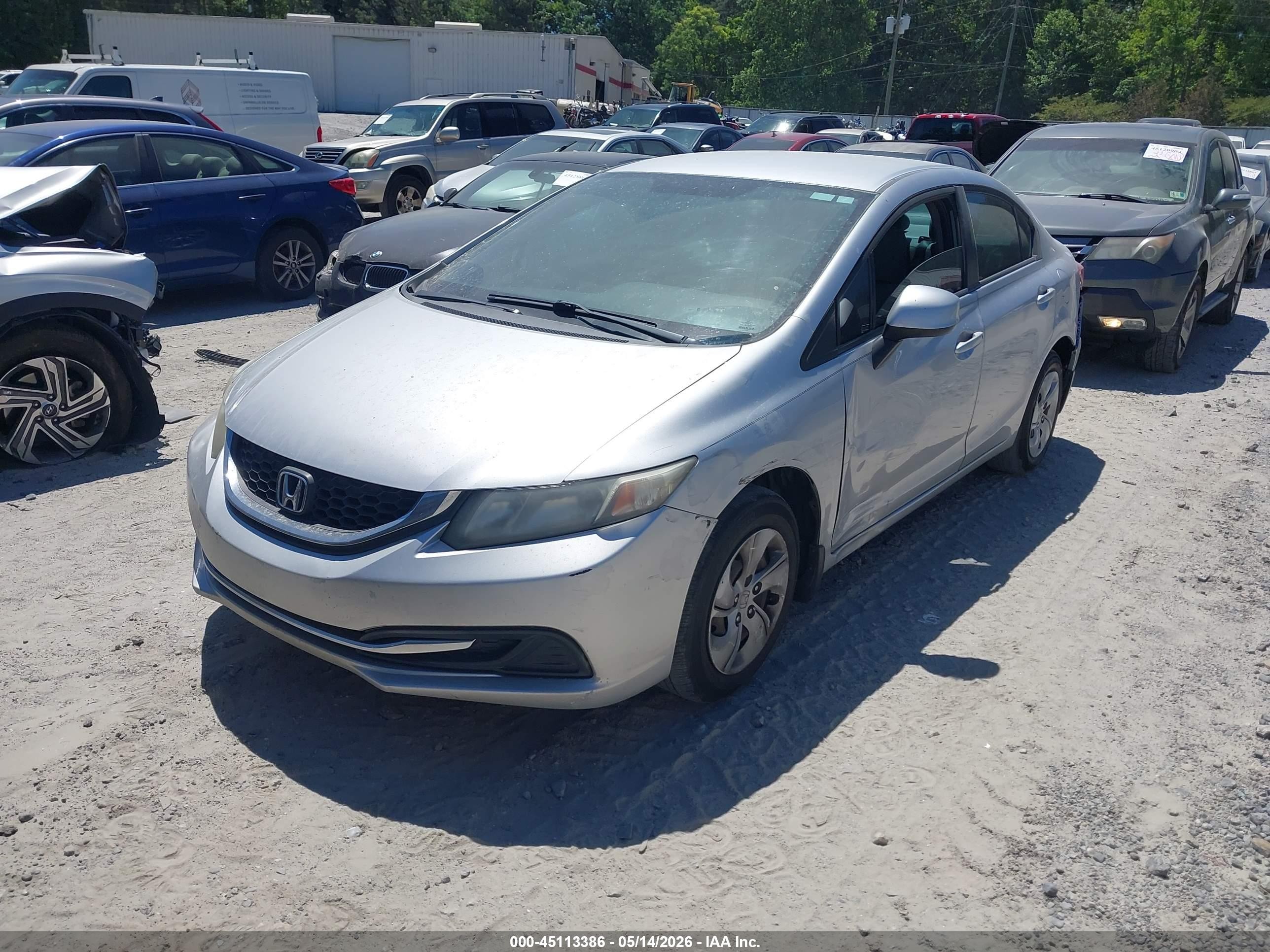 2013 Honda Civic Lx Silver vin: 19XFB2F59DE040738