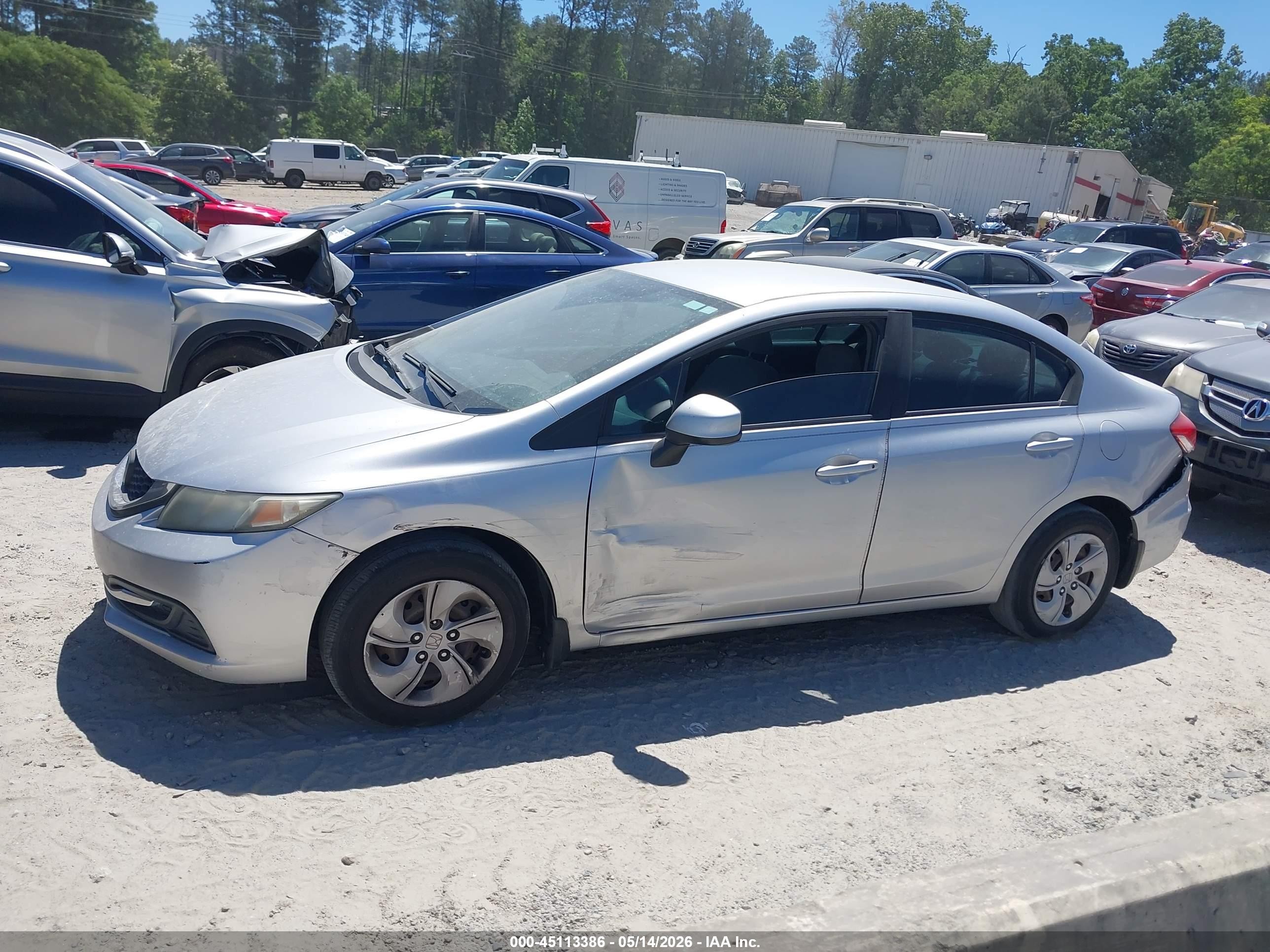 2013 Honda Civic Lx Silver vin: 19XFB2F59DE040738