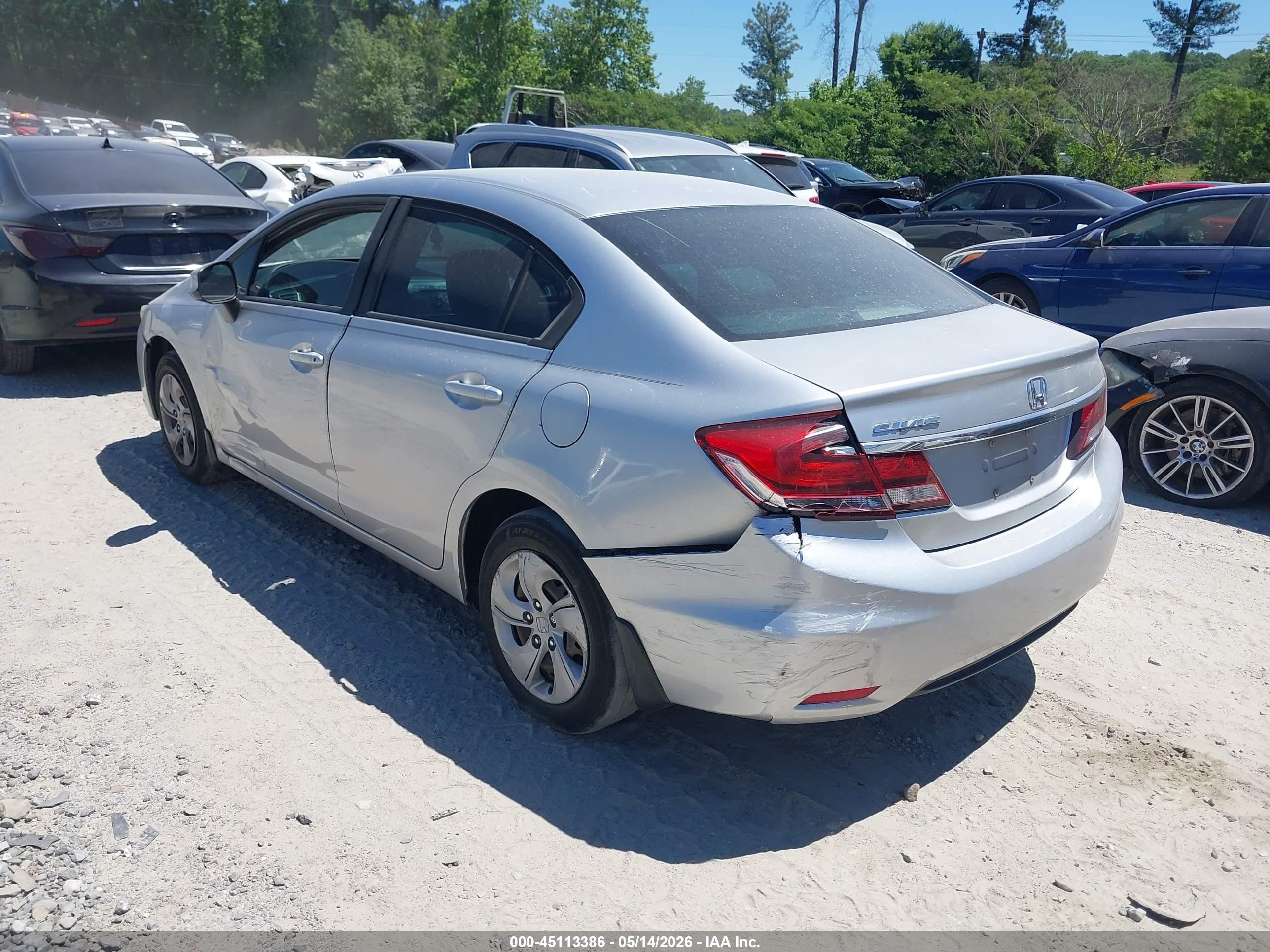 2013 Honda Civic Lx Silver vin: 19XFB2F59DE040738