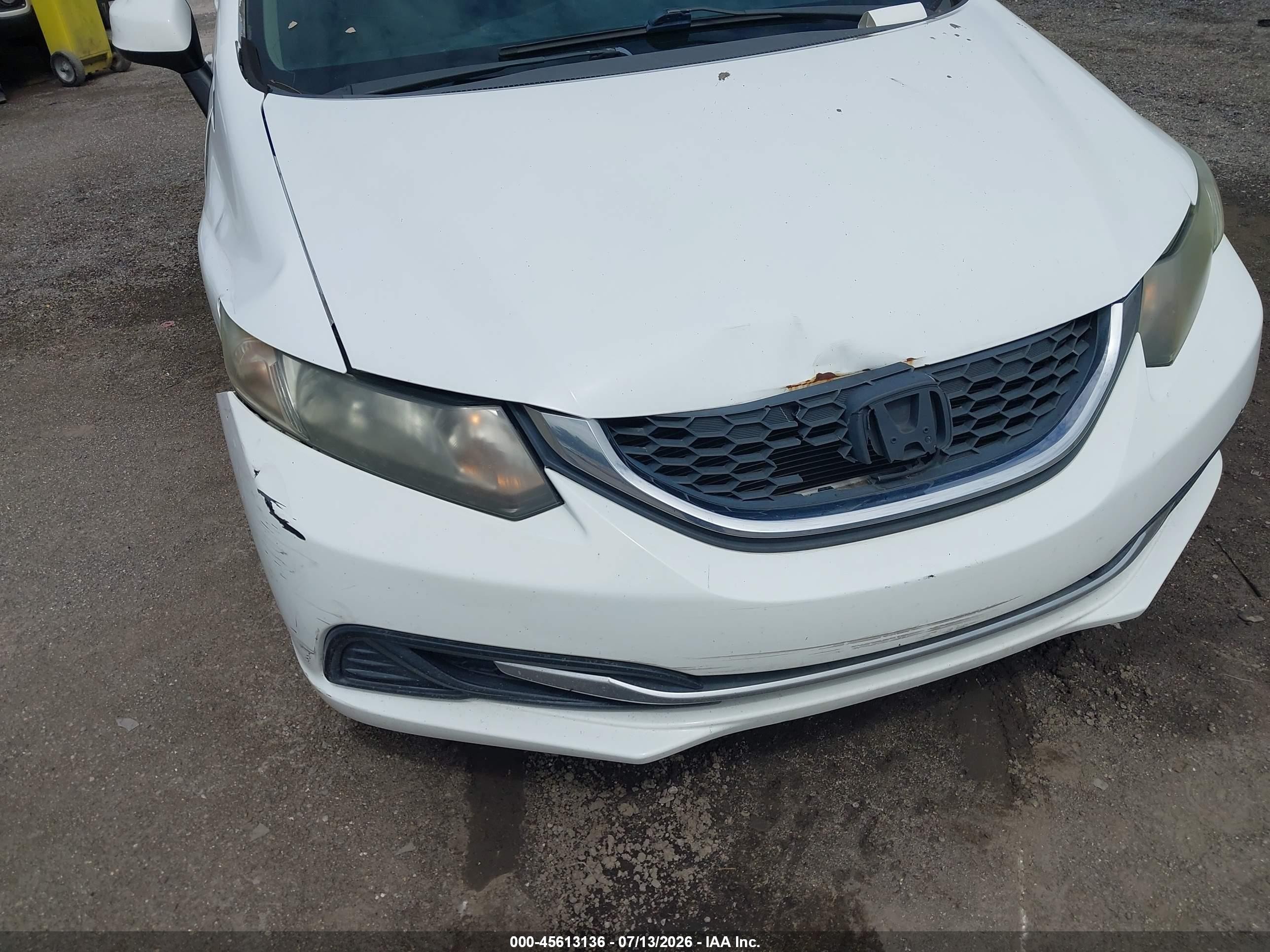 2013 Honda Civic Lx Белый vin: 19XFB2F59DE048998
