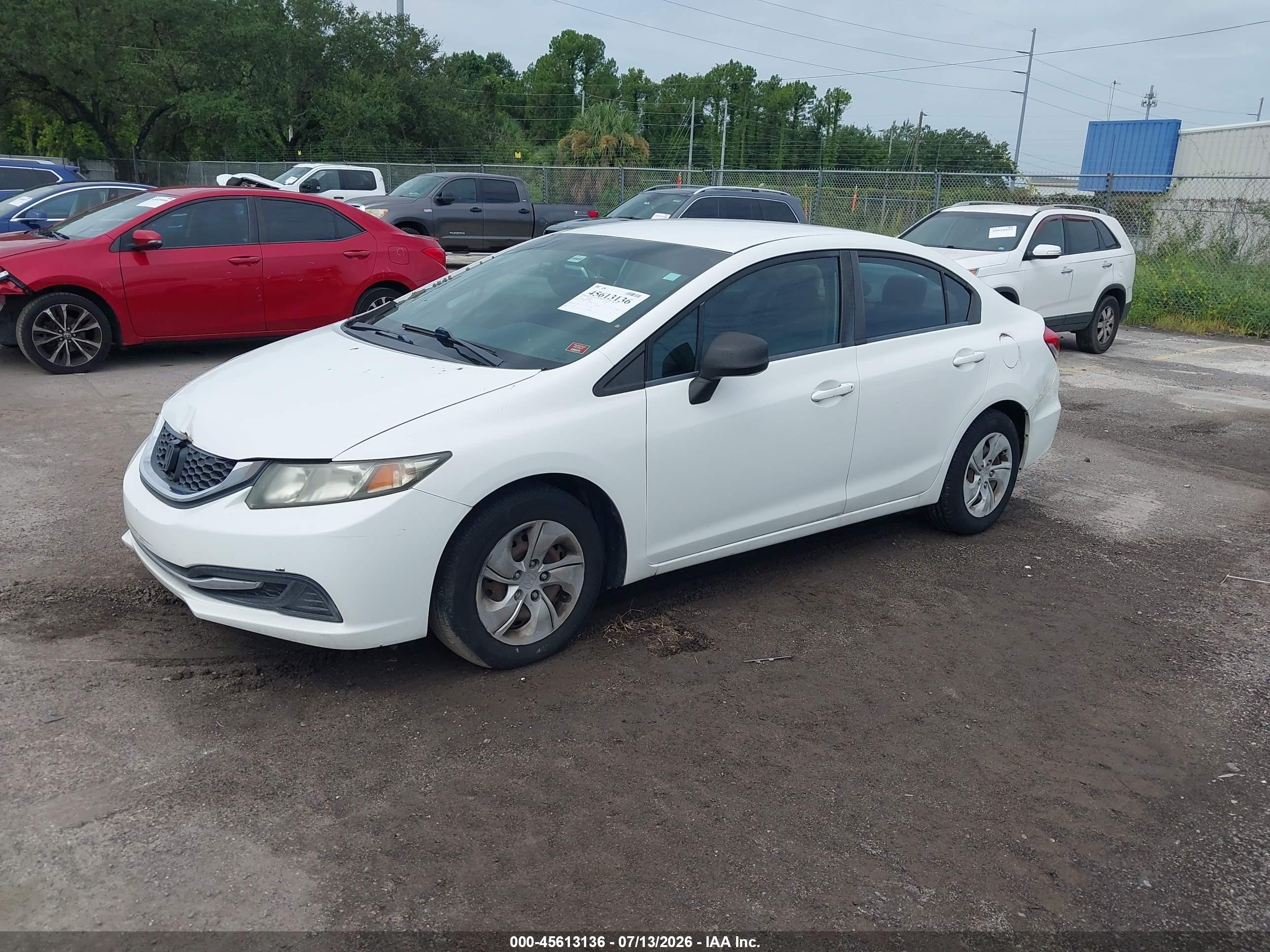 2013 Honda Civic Lx Белый vin: 19XFB2F59DE048998