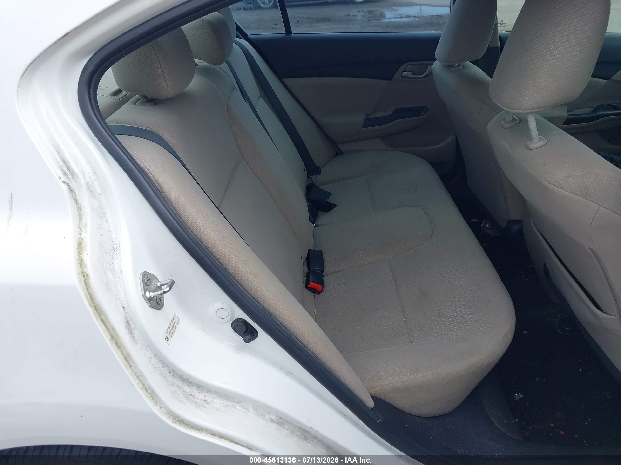 2013 Honda Civic Lx Белый vin: 19XFB2F59DE048998