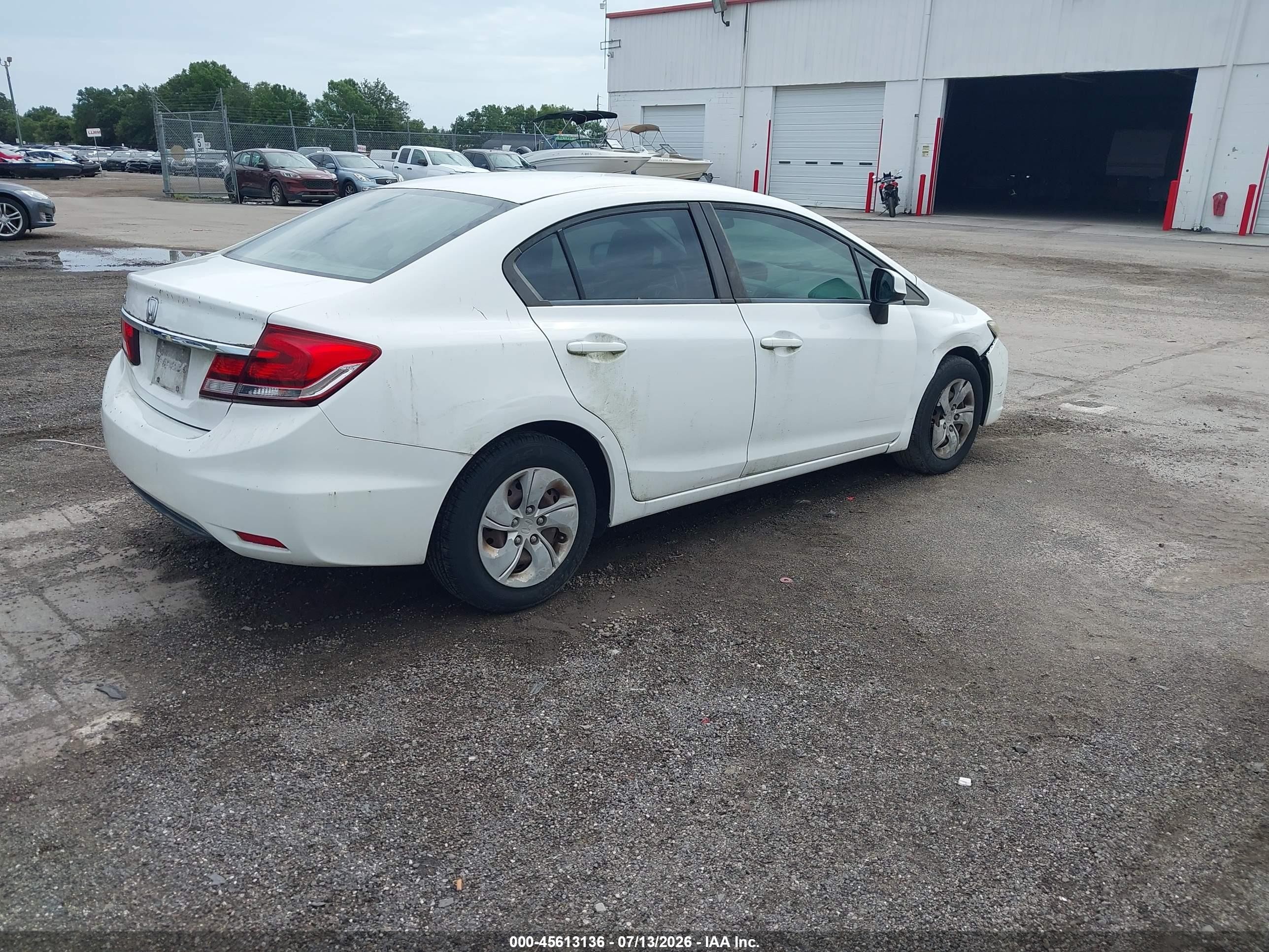 2013 Honda Civic Lx Белый vin: 19XFB2F59DE048998