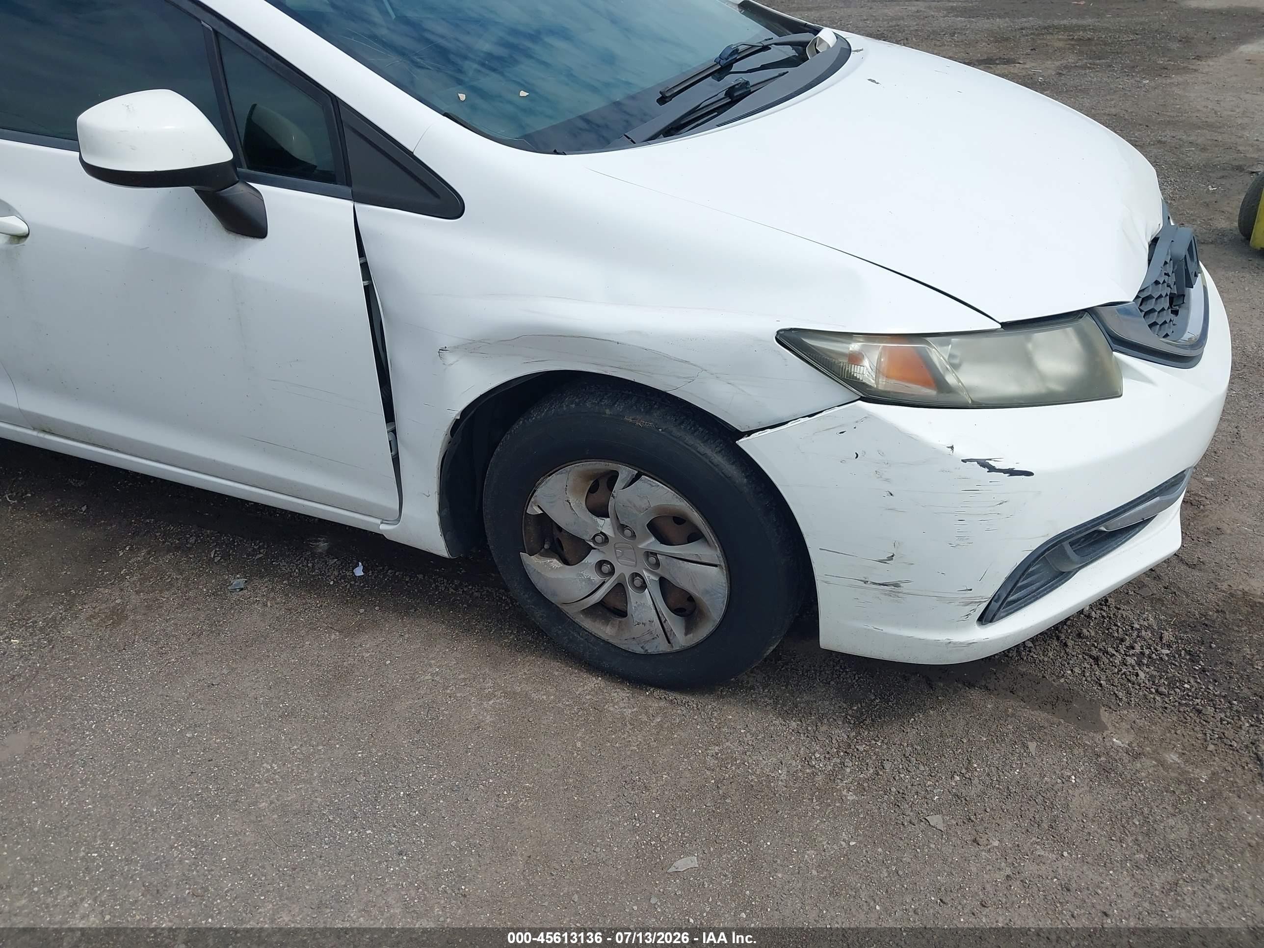 2013 Honda Civic Lx Белый vin: 19XFB2F59DE048998