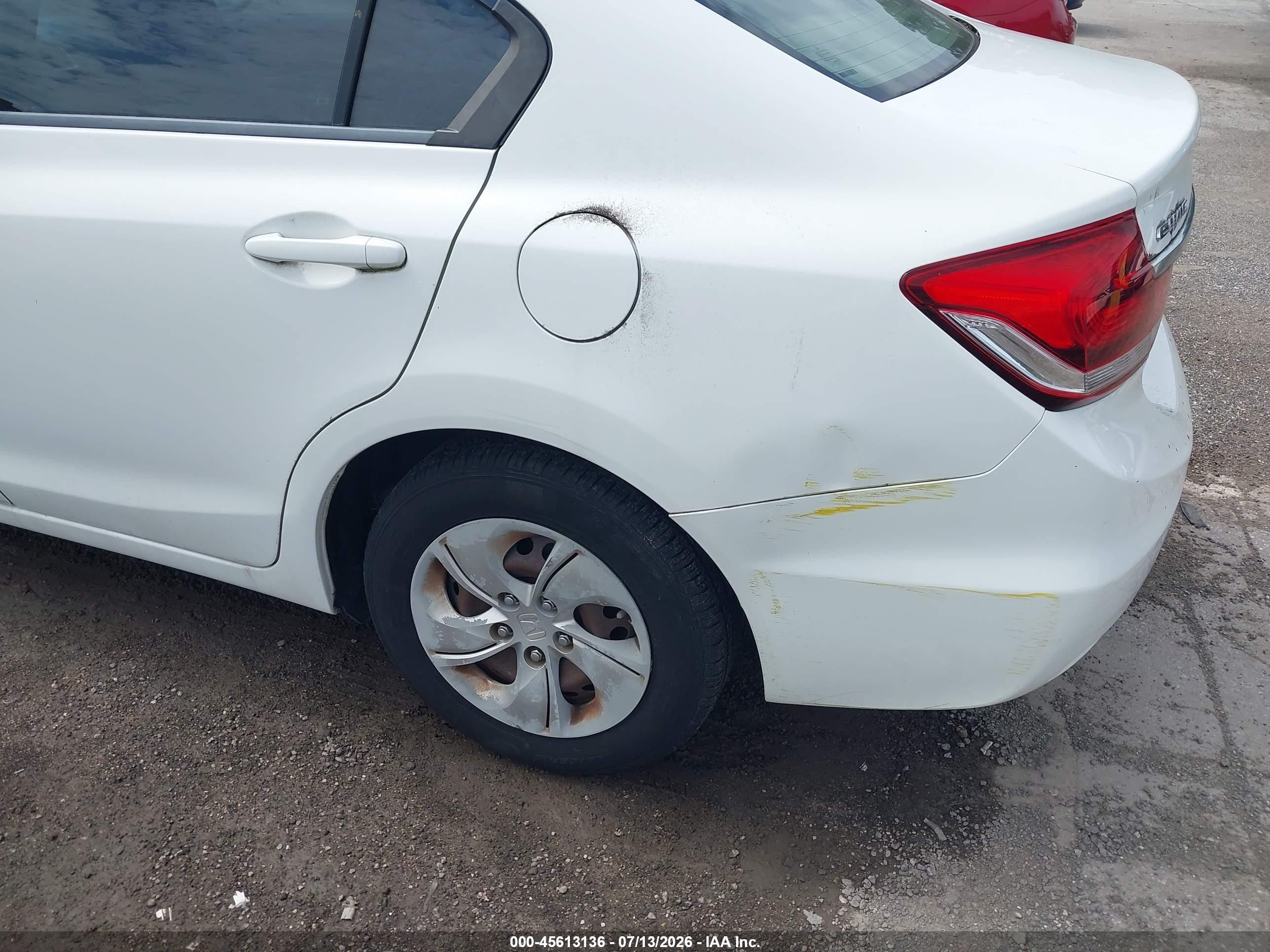 2013 Honda Civic Lx Белый vin: 19XFB2F59DE048998