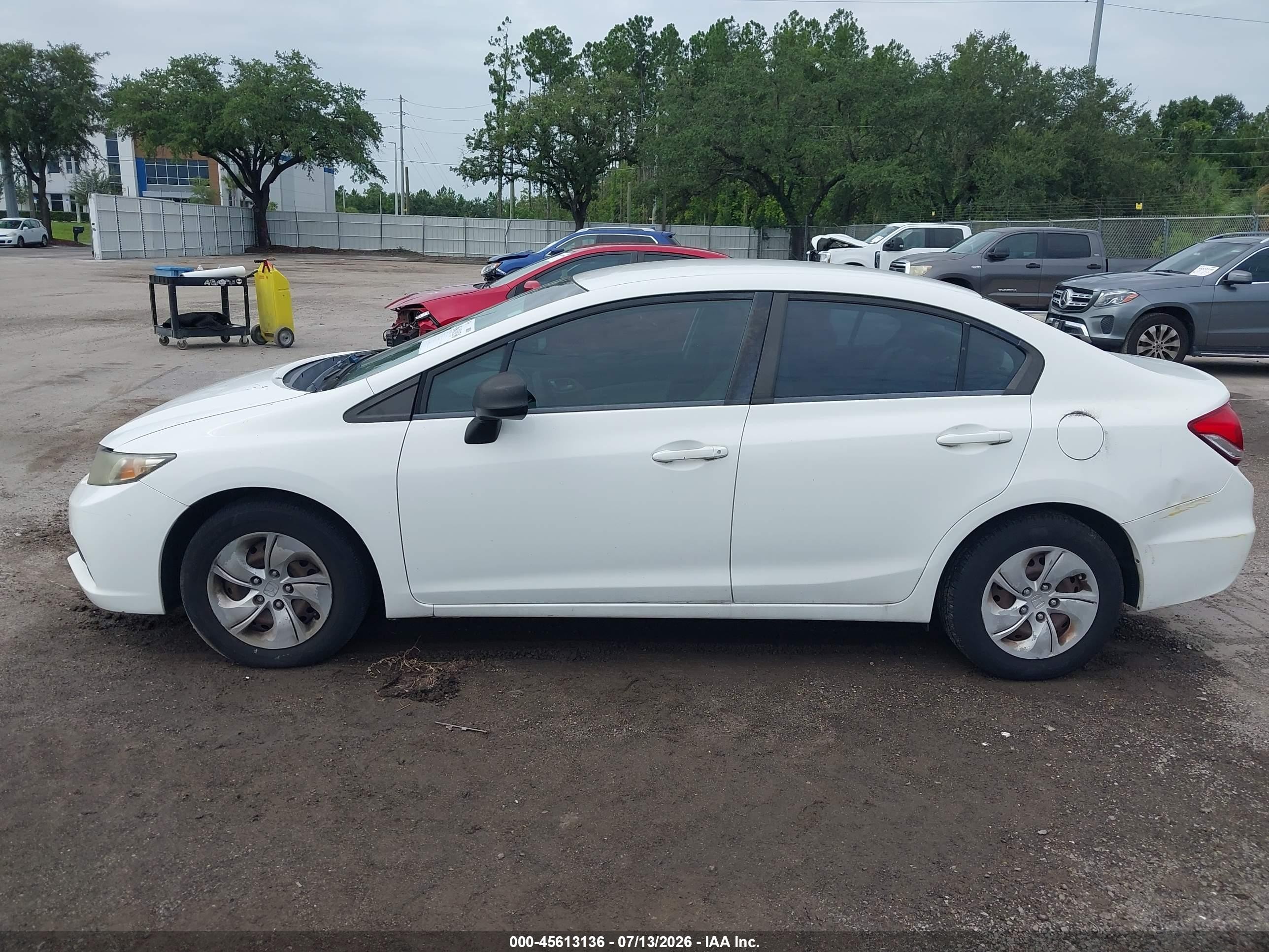 2013 Honda Civic Lx Белый vin: 19XFB2F59DE048998